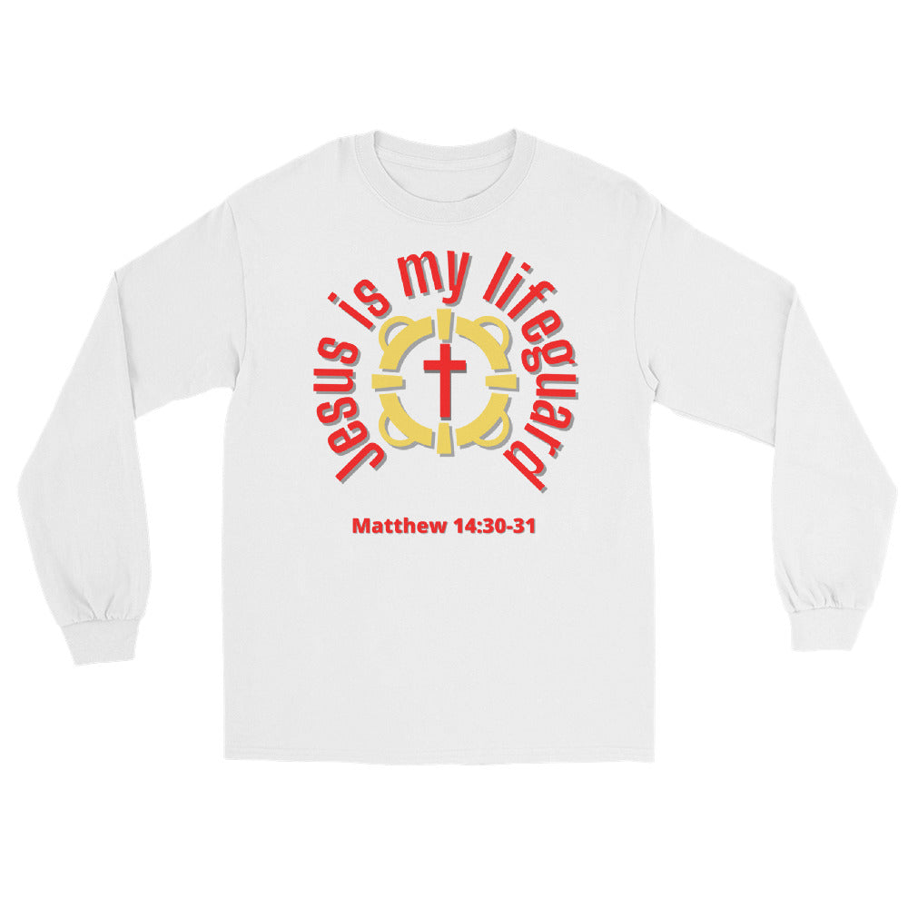 Jesus Is My Lifeguard Long Sleeve (Red Print)