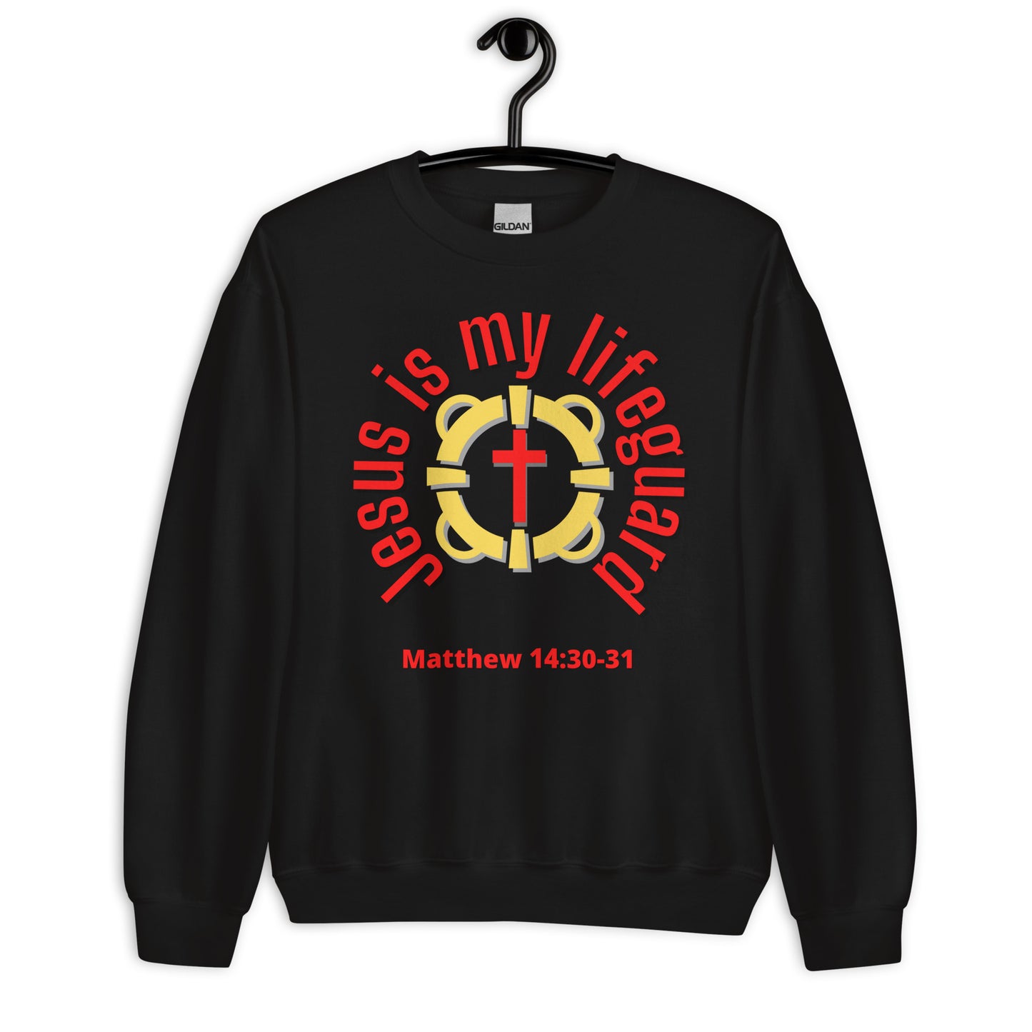 Jesus Is My Lifeguard Sweatshirt (Red Print)
