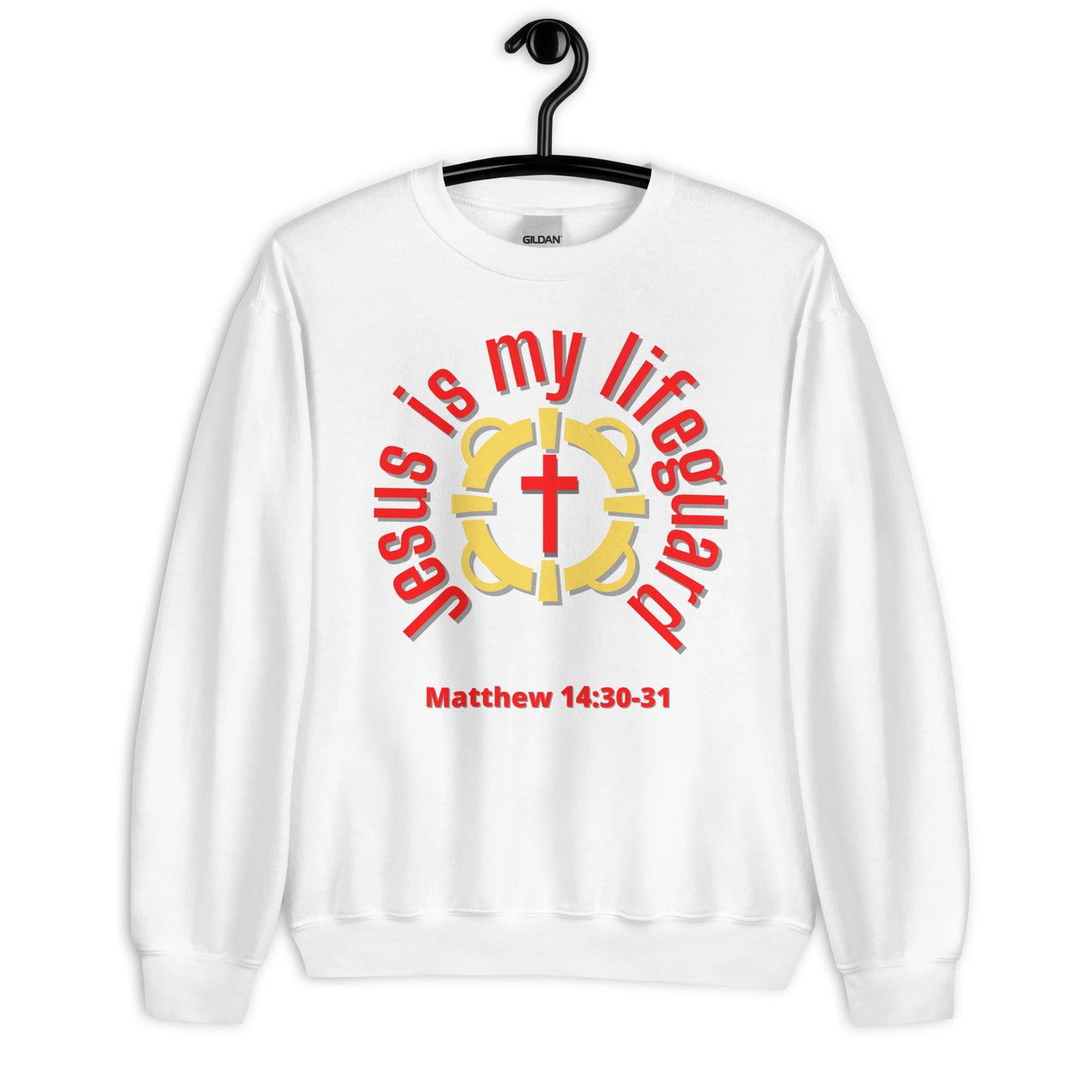 Jesus Is My Lifeguard Sweatshirt (Red Print)