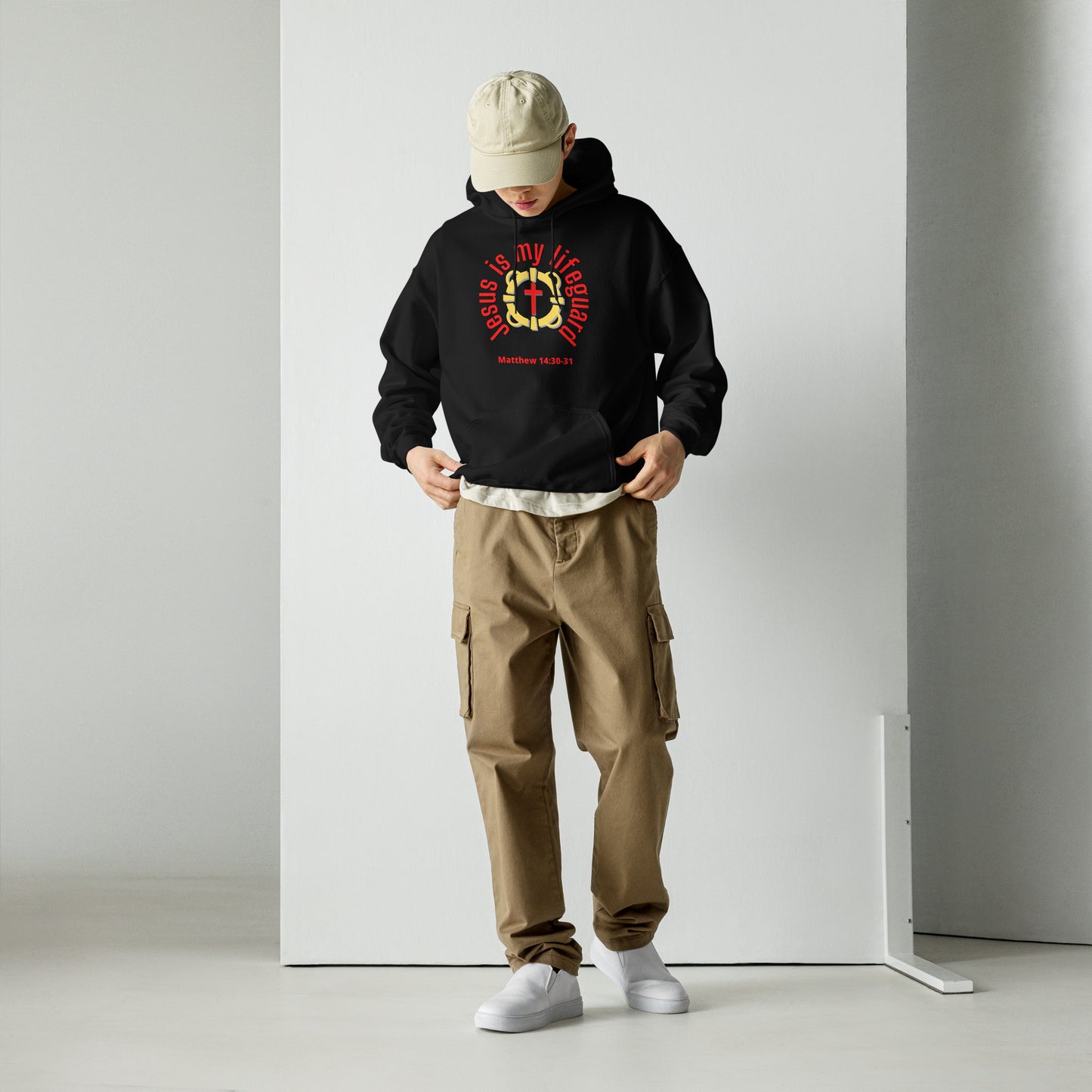 Jesus Is My Lifeguard Hoodie (Red Print)