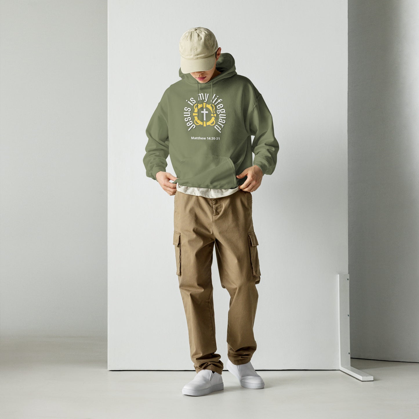 Jesus Is My Lifeguard Hoodie (White Print)
