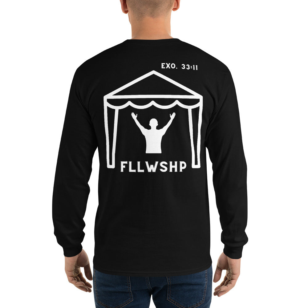 FLLWSHP w/God Long Sleeve Shirt (white print)