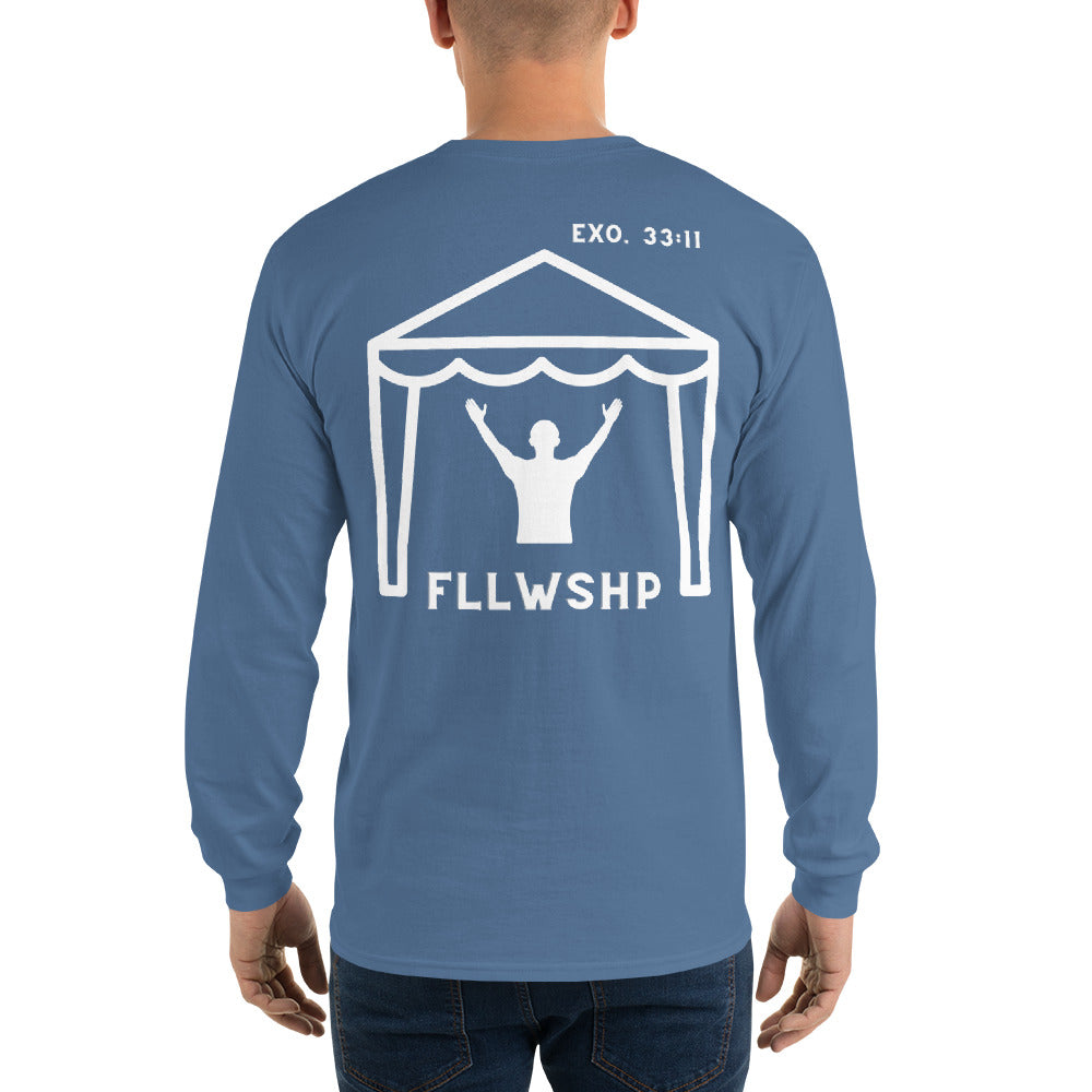 FLLWSHP w/God Long Sleeve Shirt (white print)