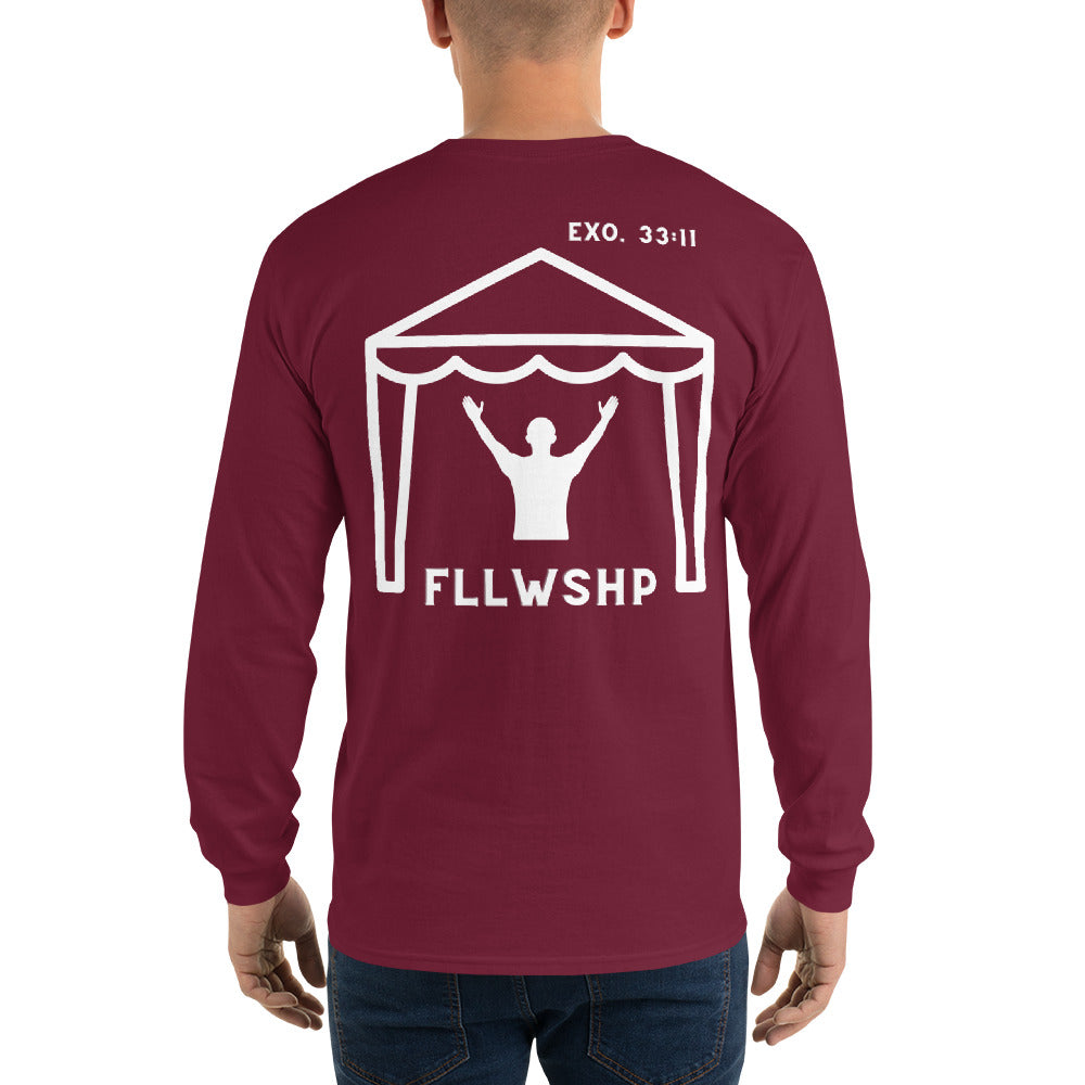 FLLWSHP w/God Long Sleeve Shirt (white print)