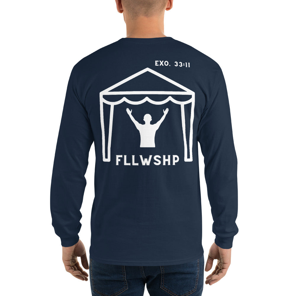 FLLWSHP w/God Long Sleeve Shirt (white print)