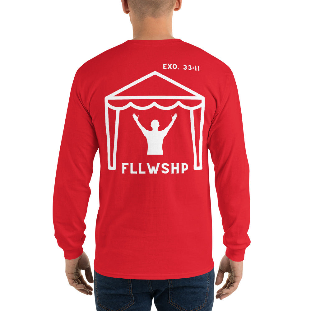 FLLWSHP w/God Long Sleeve Shirt (white print)