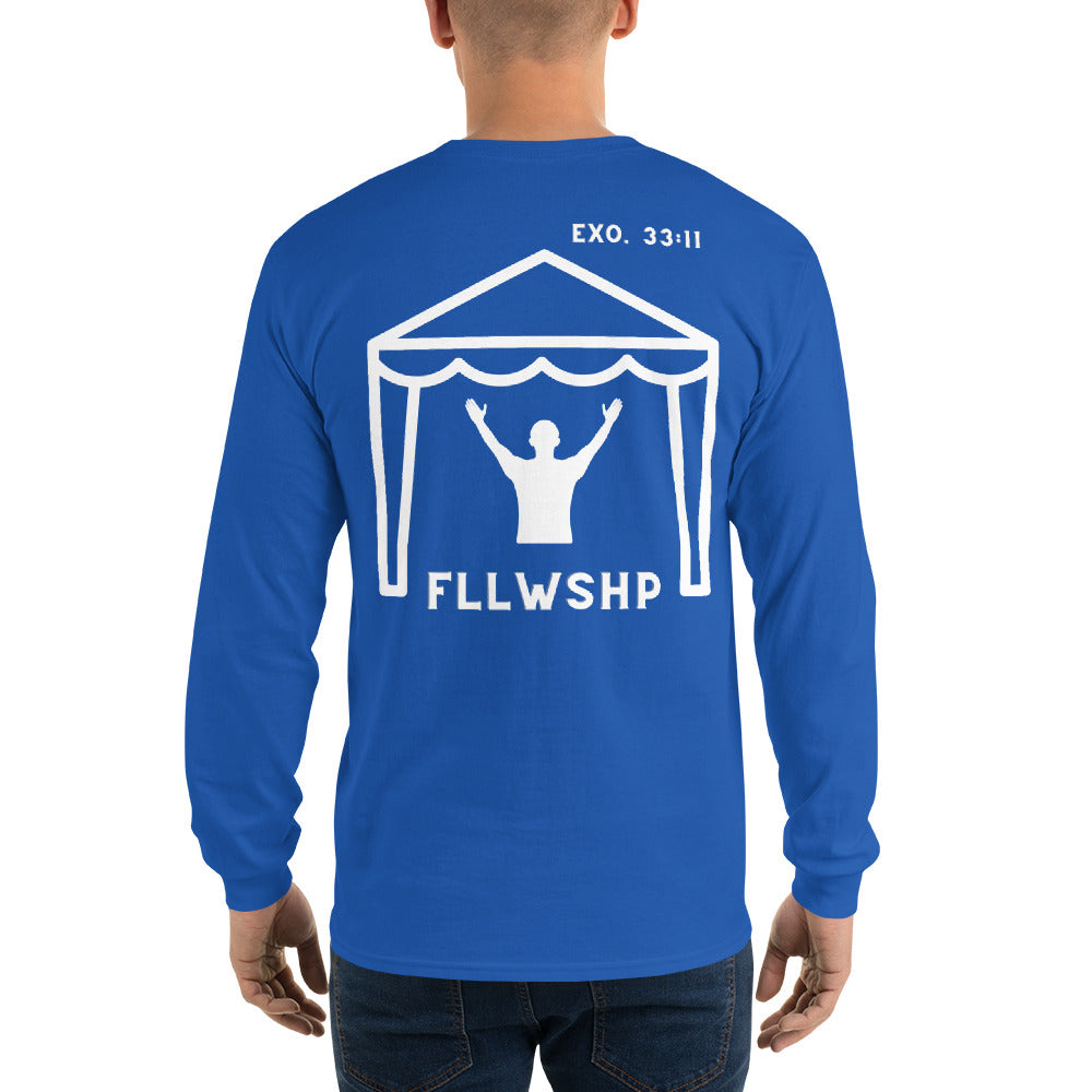 FLLWSHP w/God Long Sleeve Shirt (white print)