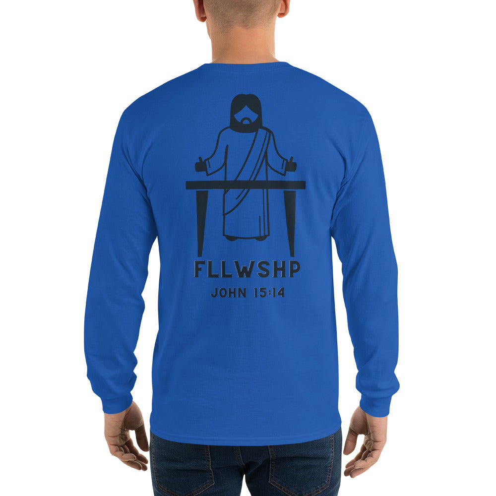FLLWSHP w/Jesus Long Sleeve Shirt (black print)