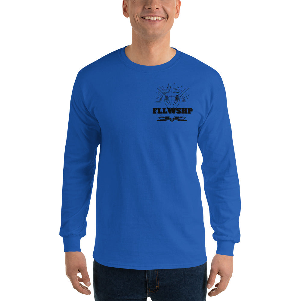 FLLWSHP w/Jesus Long Sleeve Shirt (black print)