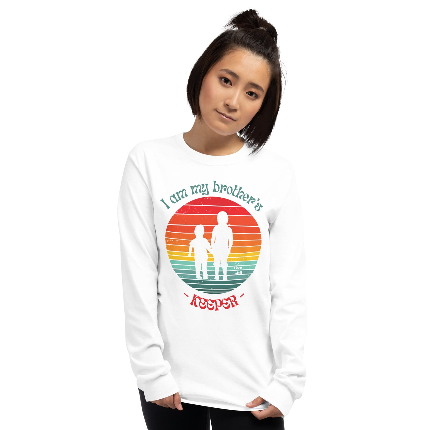 Brother's Keeper Long Sleeve Shirt (female white logo)
