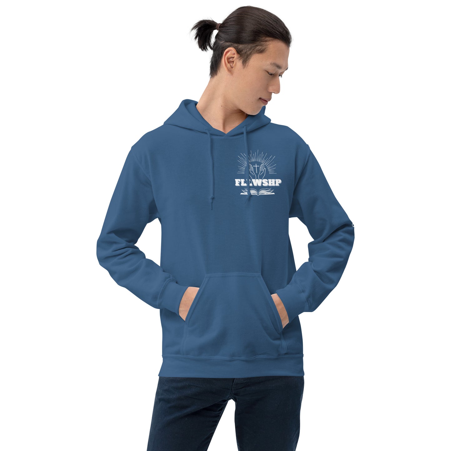FLLWSHP w/Jesus Hoodie (white print)