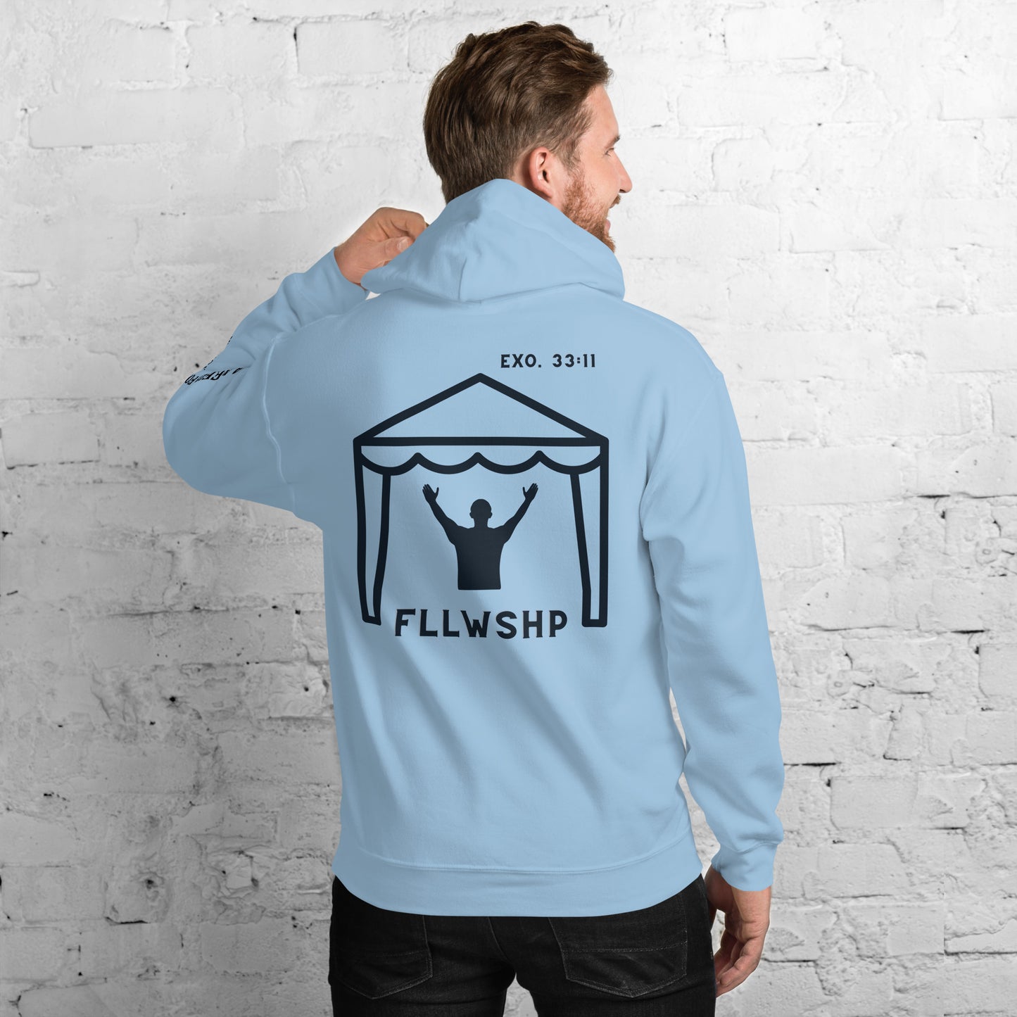 FLLWSHP w/God Hoodie (black print)