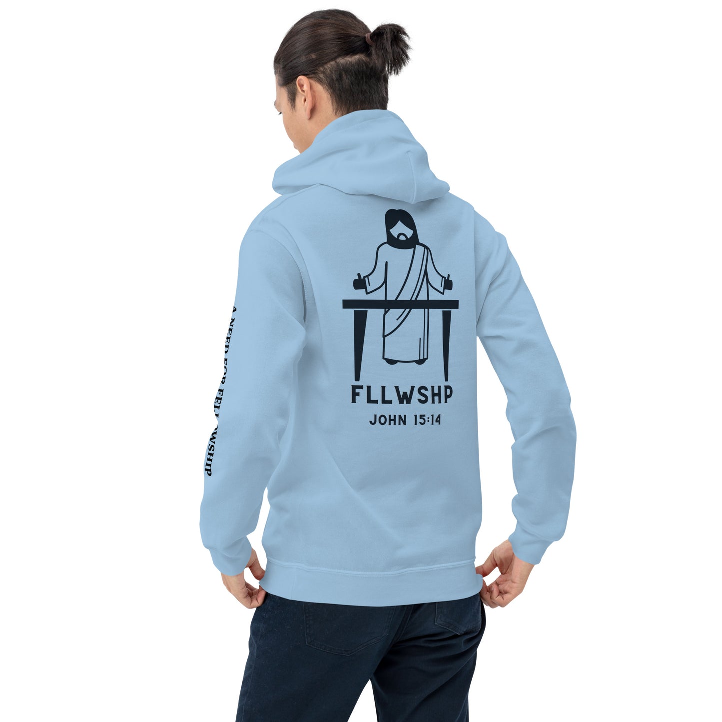 FLLWSHP w/Jesus Hoodie (black print)