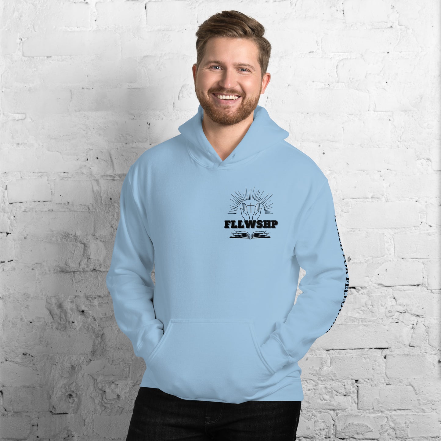 FLLWSHP w/God Hoodie (black print)