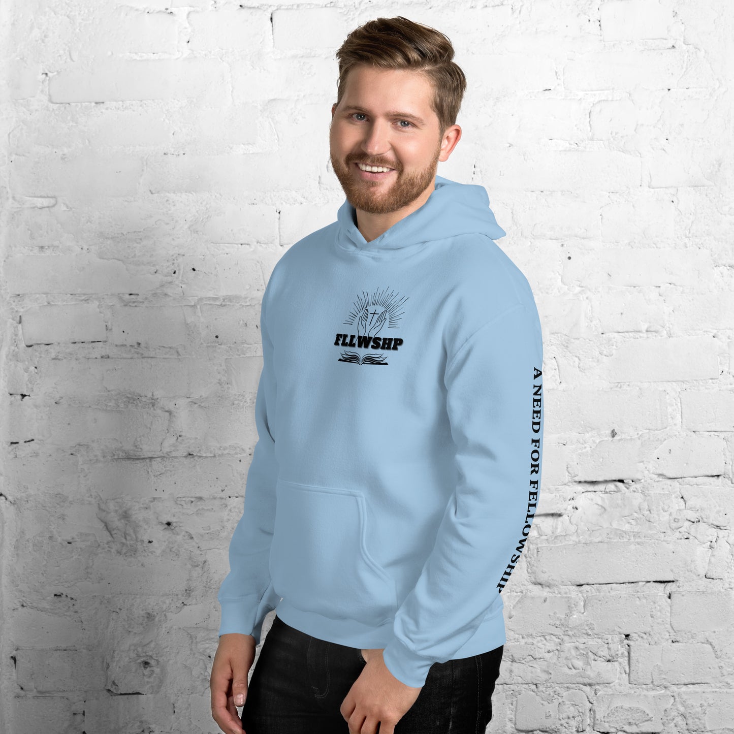 FLLWSHP w/God Hoodie (black print)