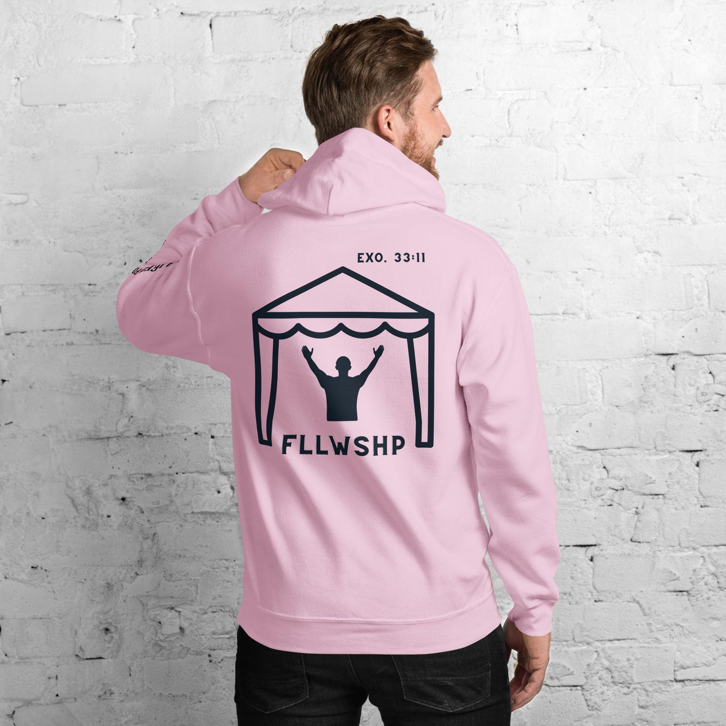 FLLWSHP w/God Hoodie (black print)