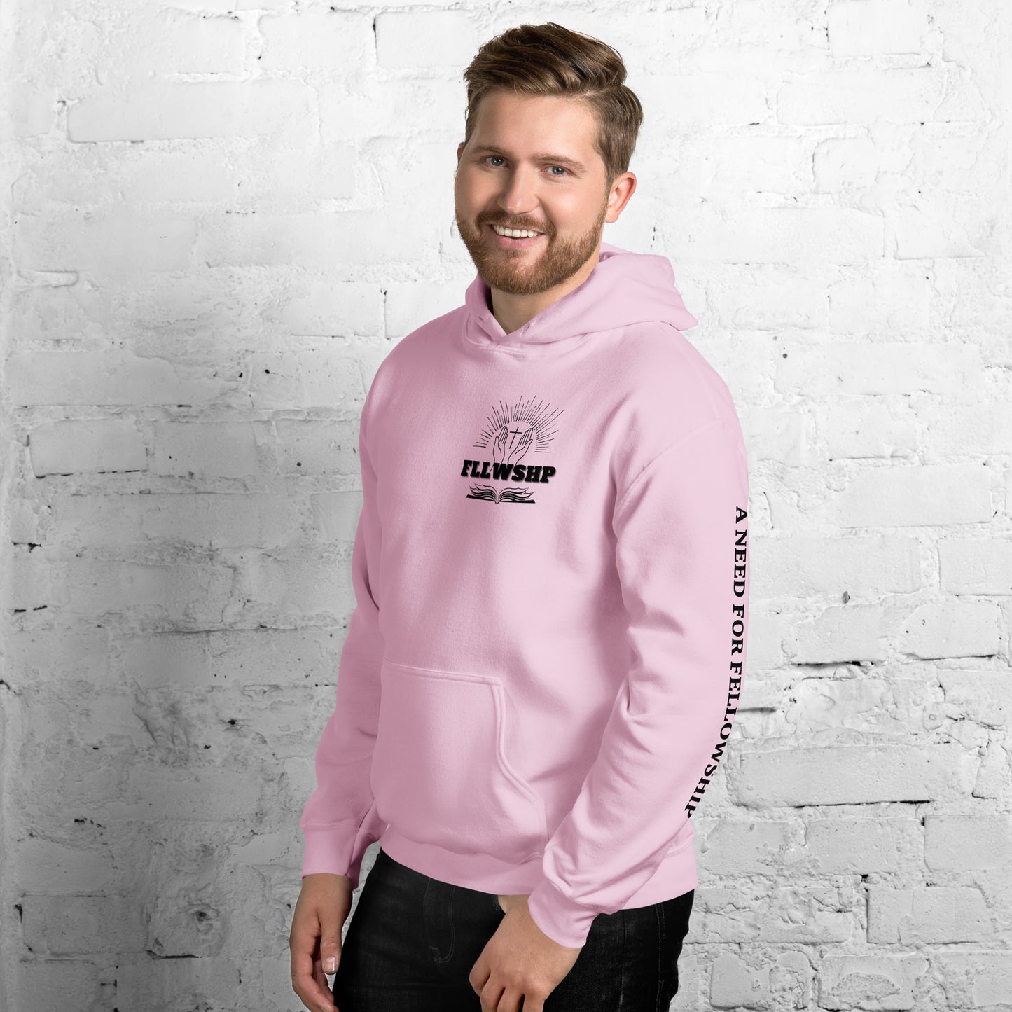 FLLWSHP w/God Hoodie (black print)