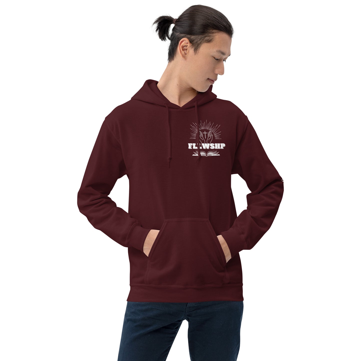 FLLWSHP w/Jesus Hoodie (white print)