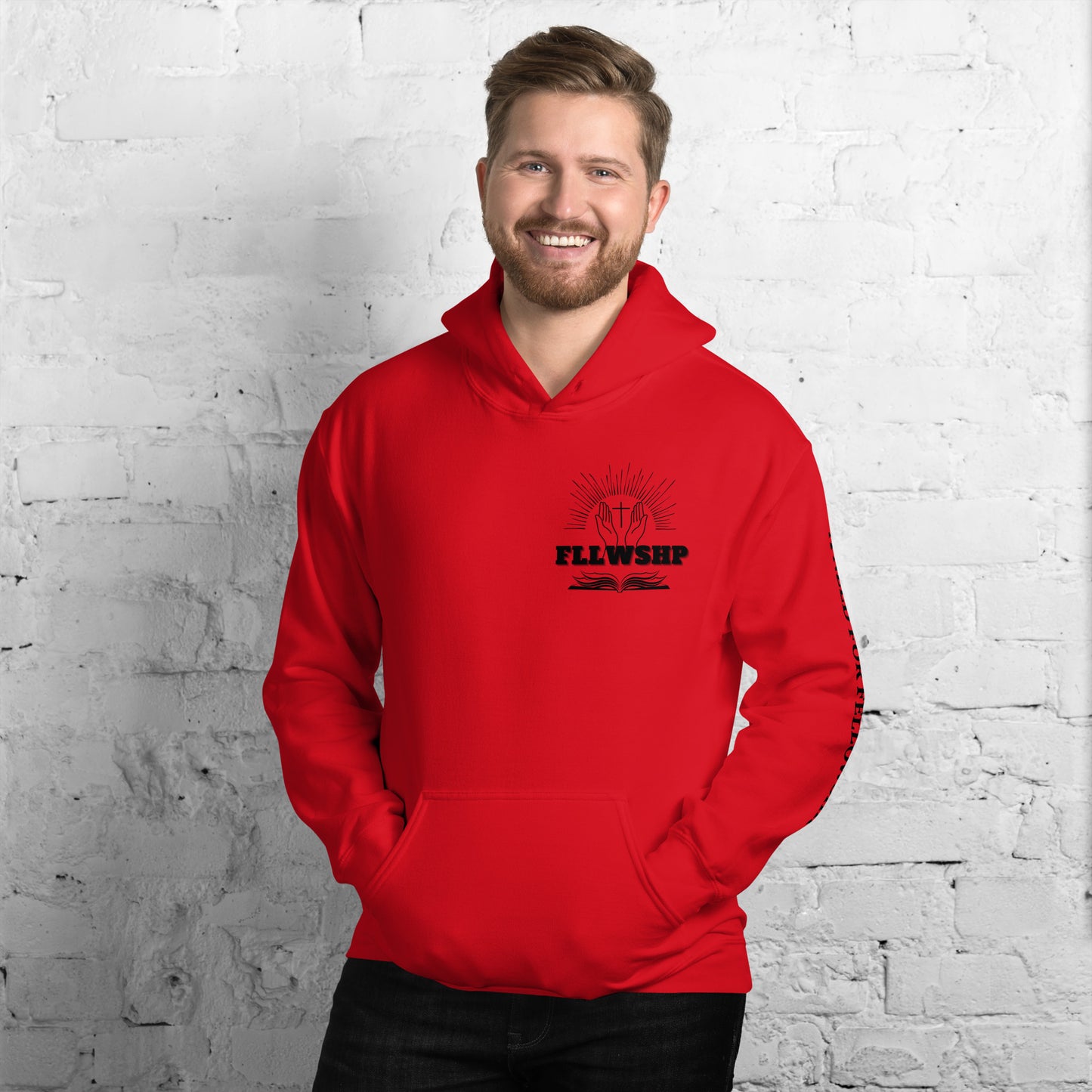 FLLWSHP w/God Hoodie (black print)