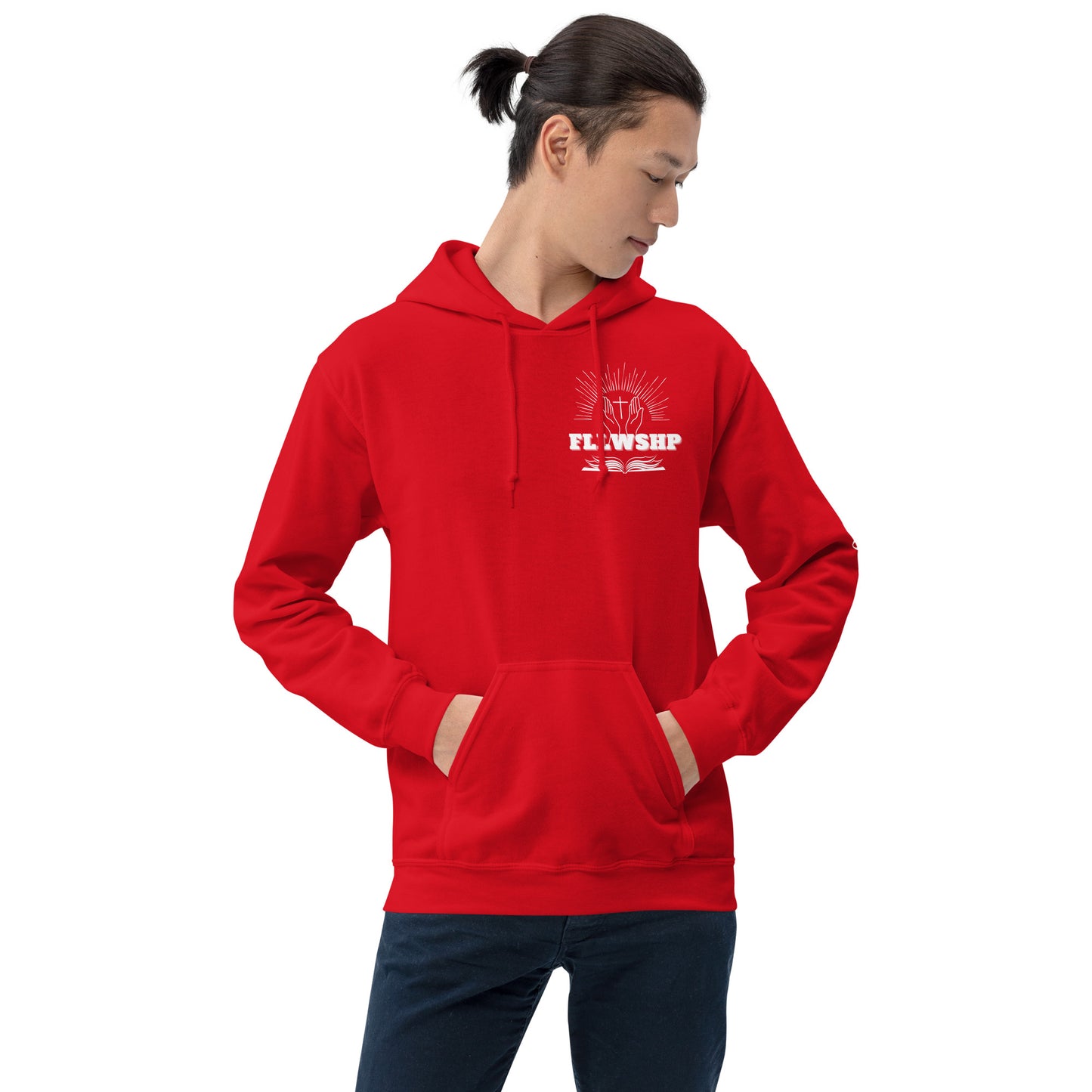 FLLWSHP w/Jesus Hoodie (white print)