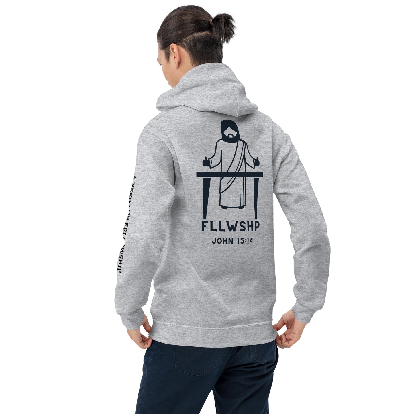 FLLWSHP w/Jesus Hoodie (black print)