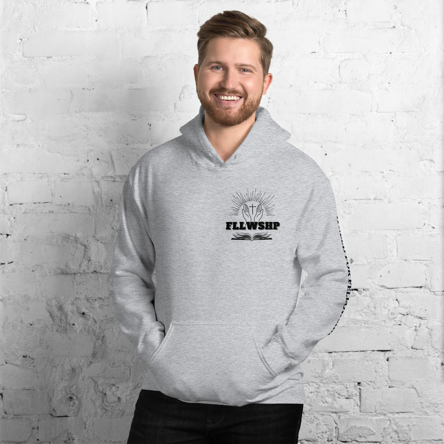FLLWSHP w/God Hoodie (black print)