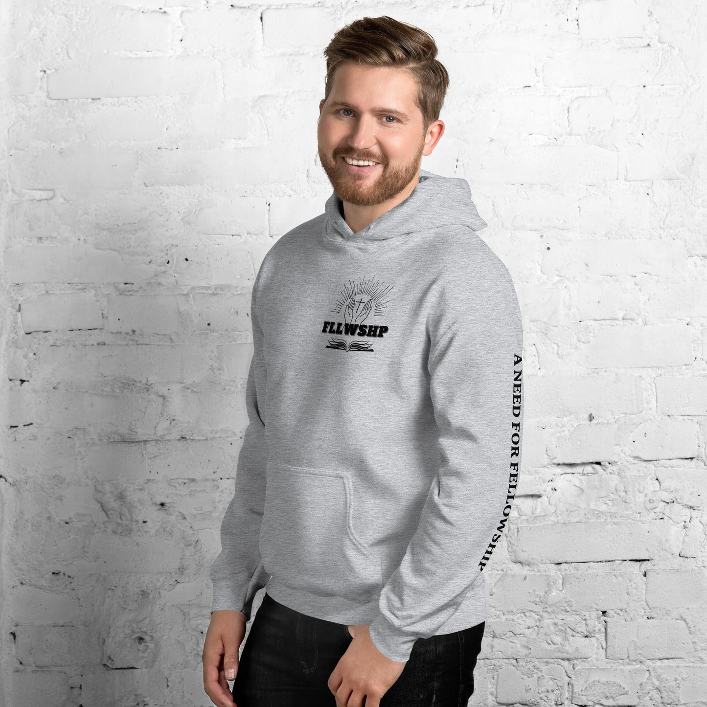 FLLWSHP w/God Hoodie (black print)