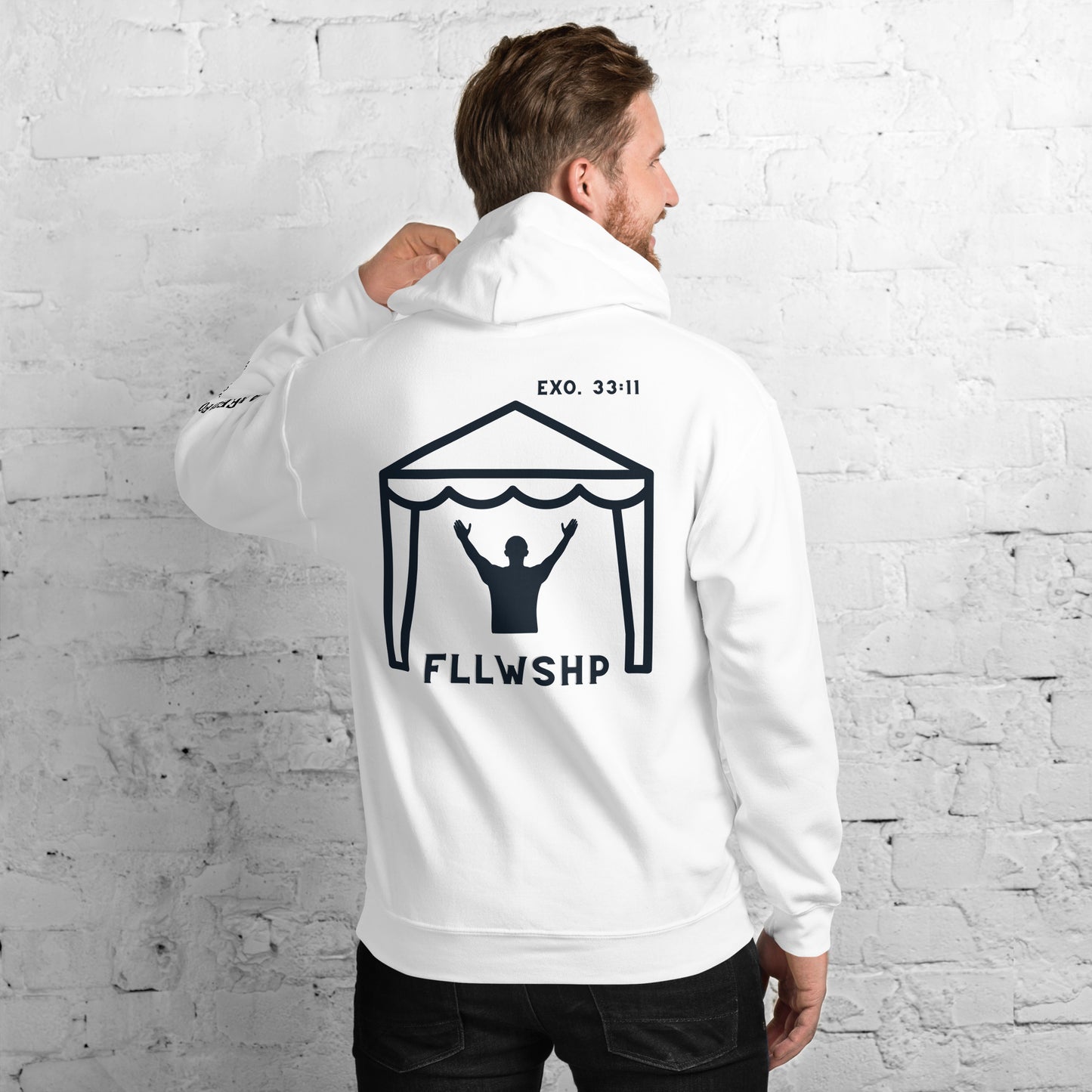 FLLWSHP w/God Hoodie (black print)