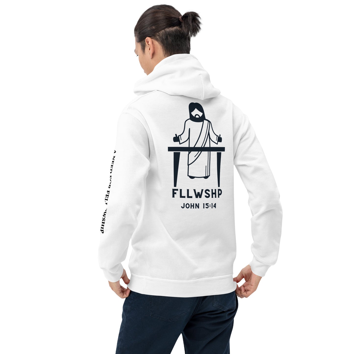 FLLWSHP w/Jesus Hoodie (black print)