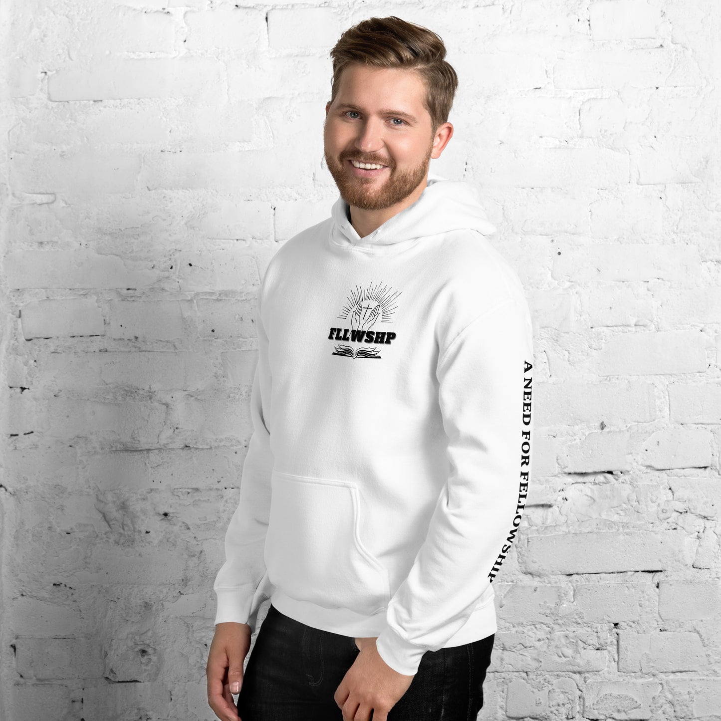 FLLWSHP w/God Hoodie (black print)
