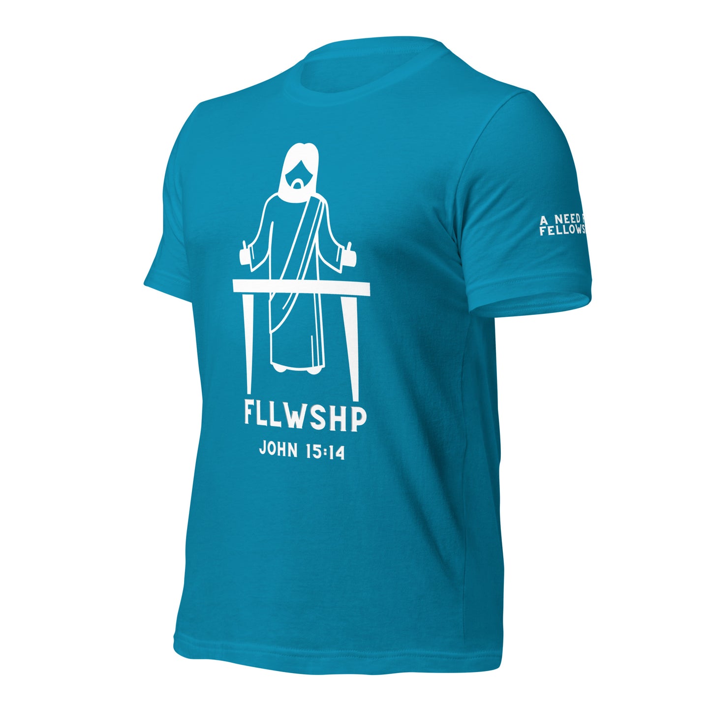 FLLWSHP w/Jesus T-shirt (white print)
