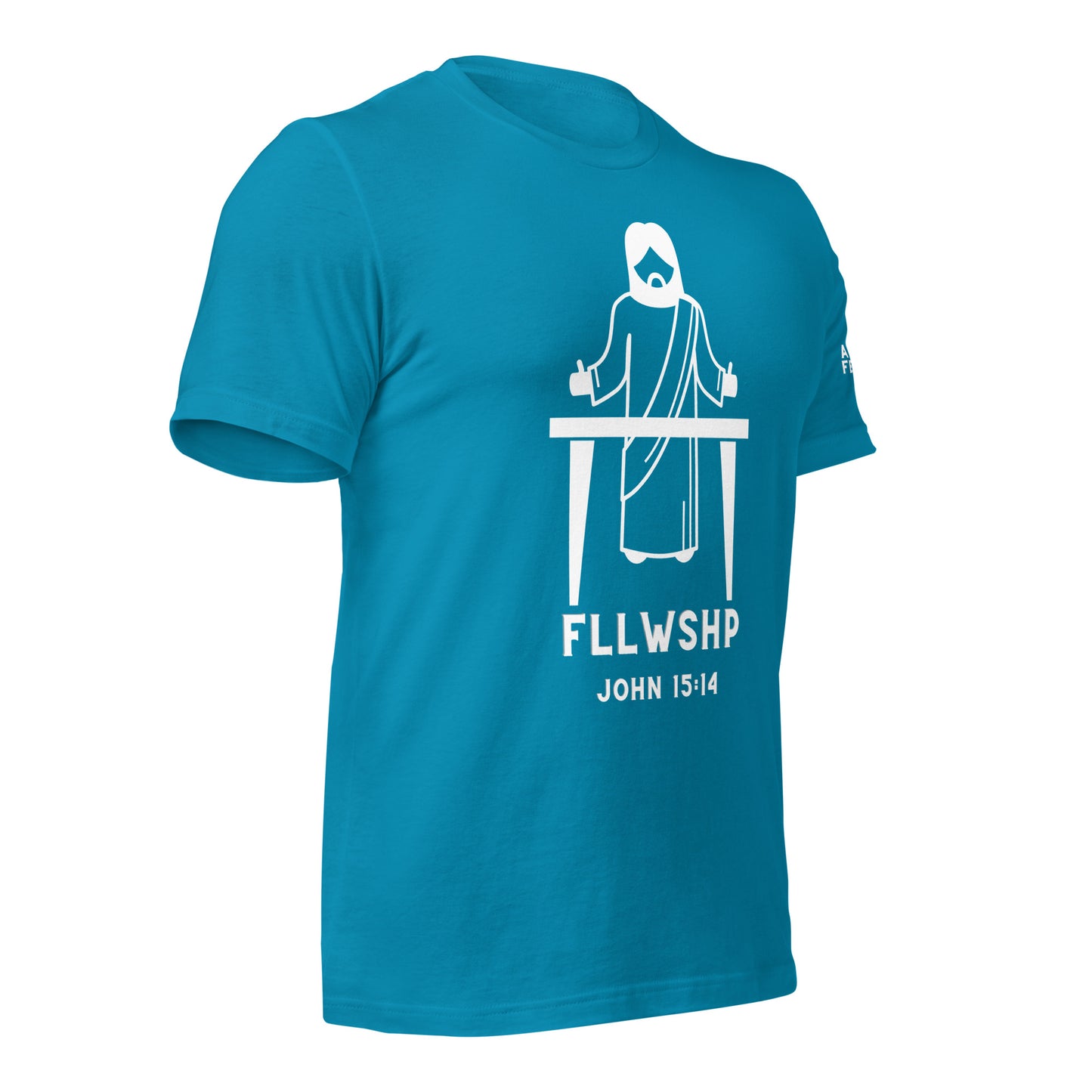 FLLWSHP w/Jesus T-shirt (white print)