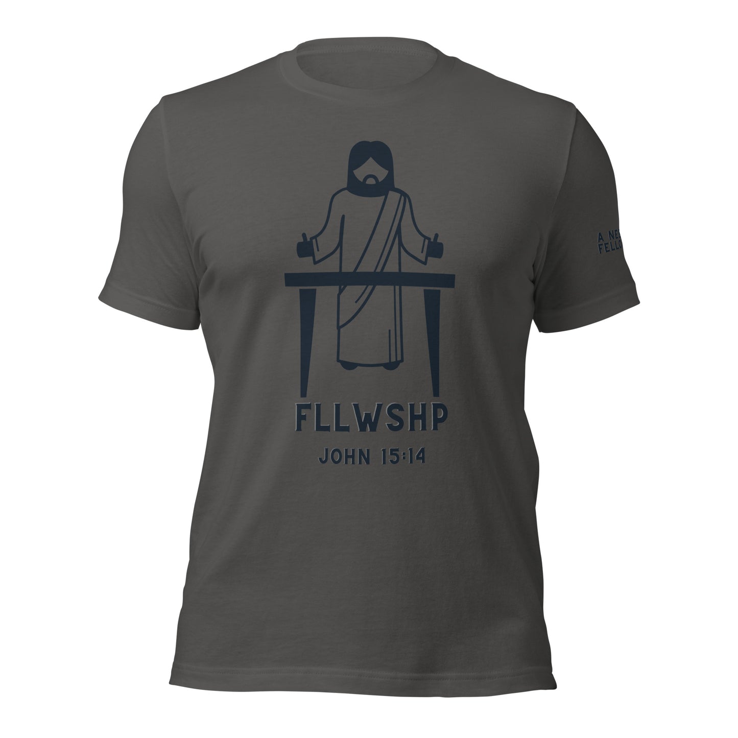 FLLWSHP w/Jesus T-shirt (black print)