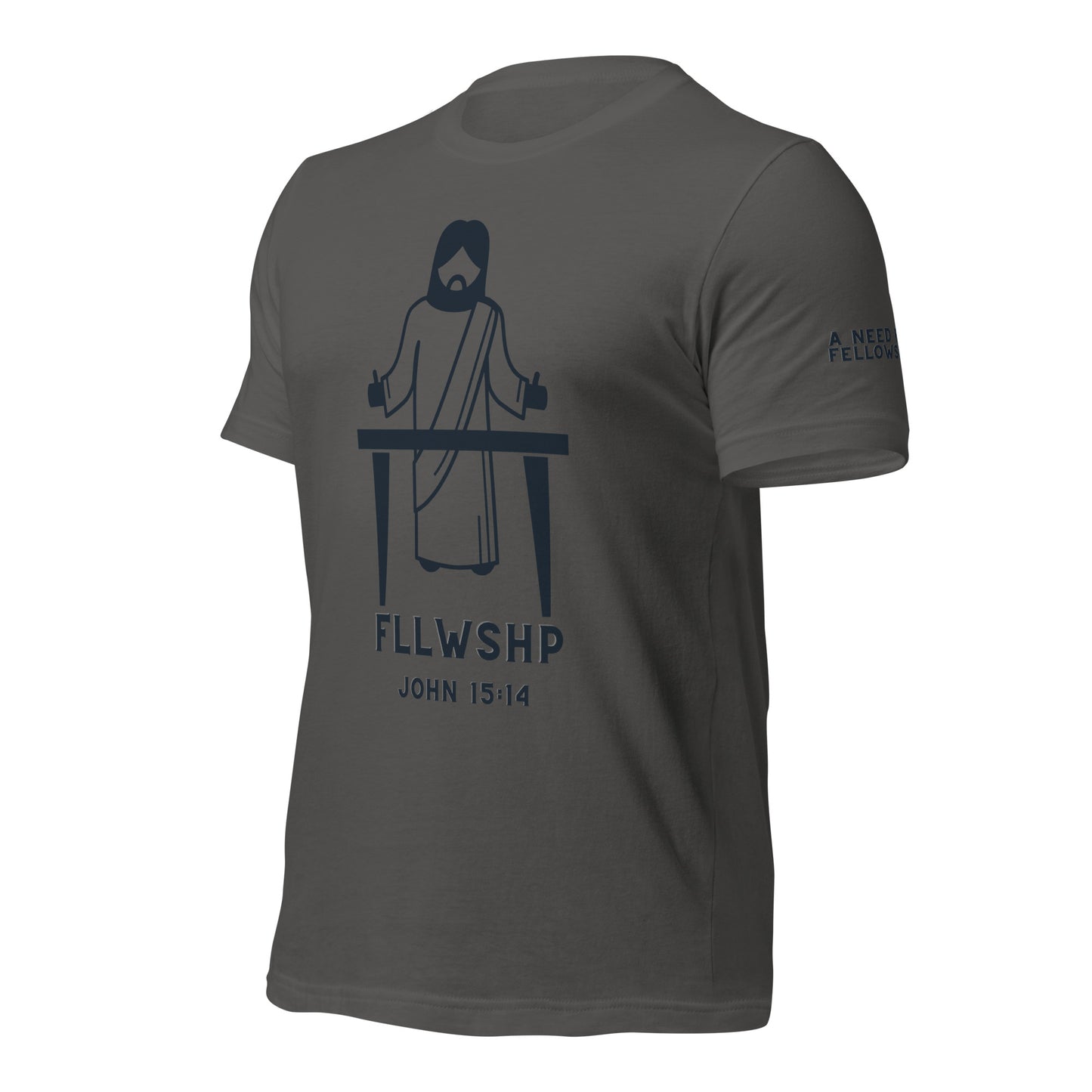 FLLWSHP w/Jesus T-shirt (black print)