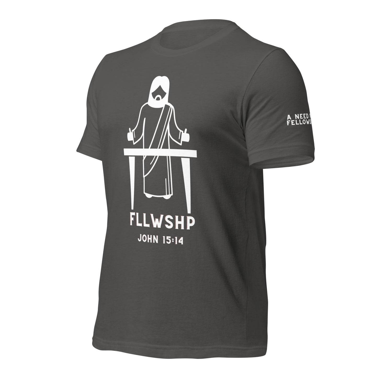 FLLWSHP w/Jesus T-shirt (white print)