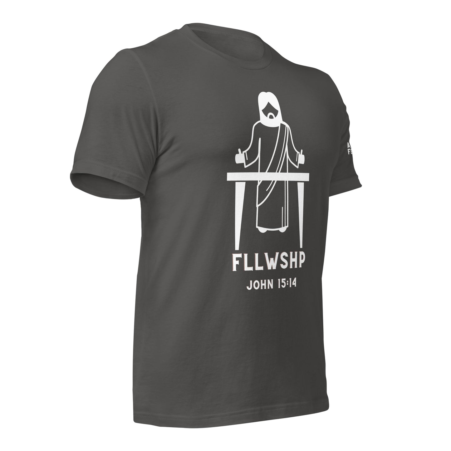 FLLWSHP w/Jesus T-shirt (white print)
