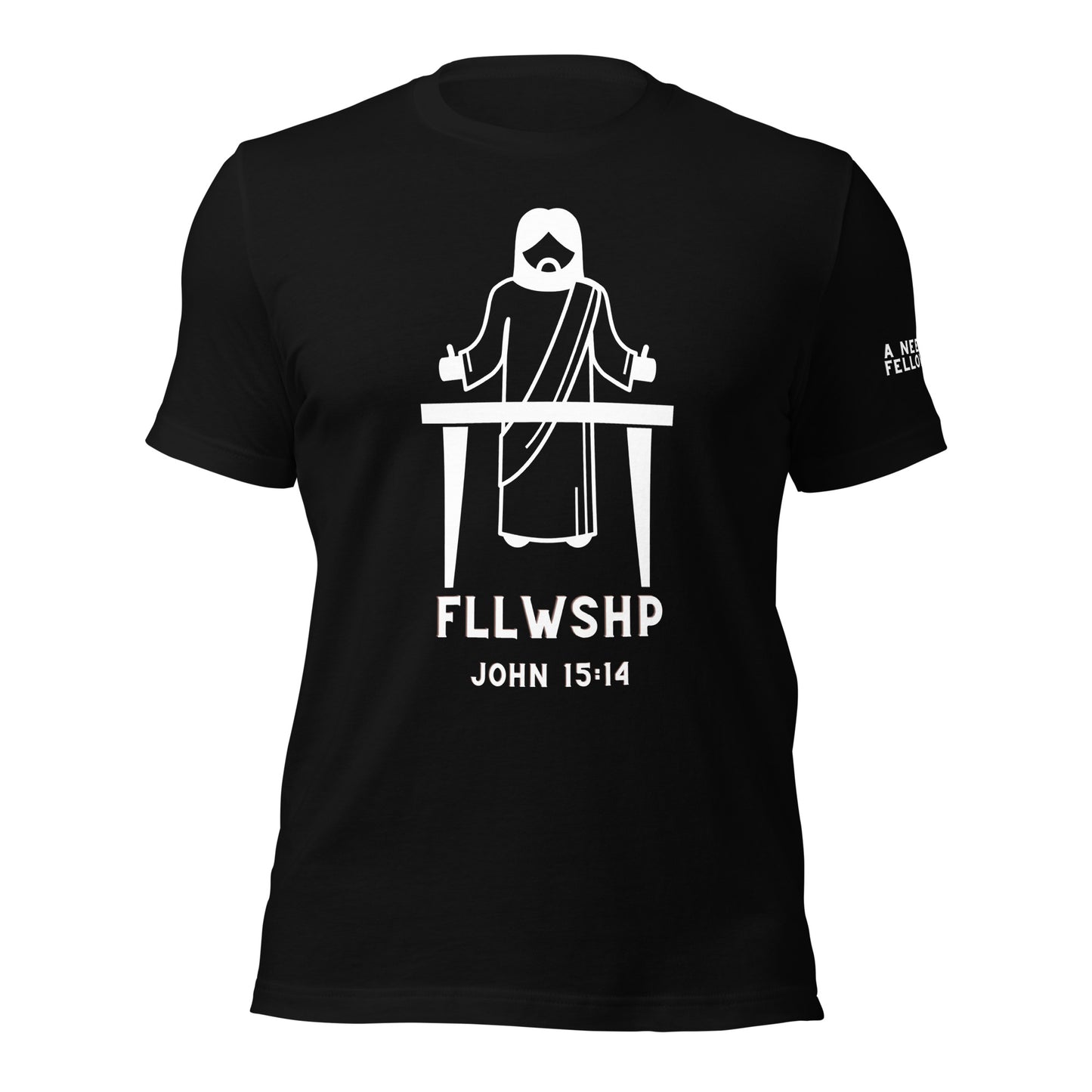 FLLWSHP w/Jesus T-shirt (white print)