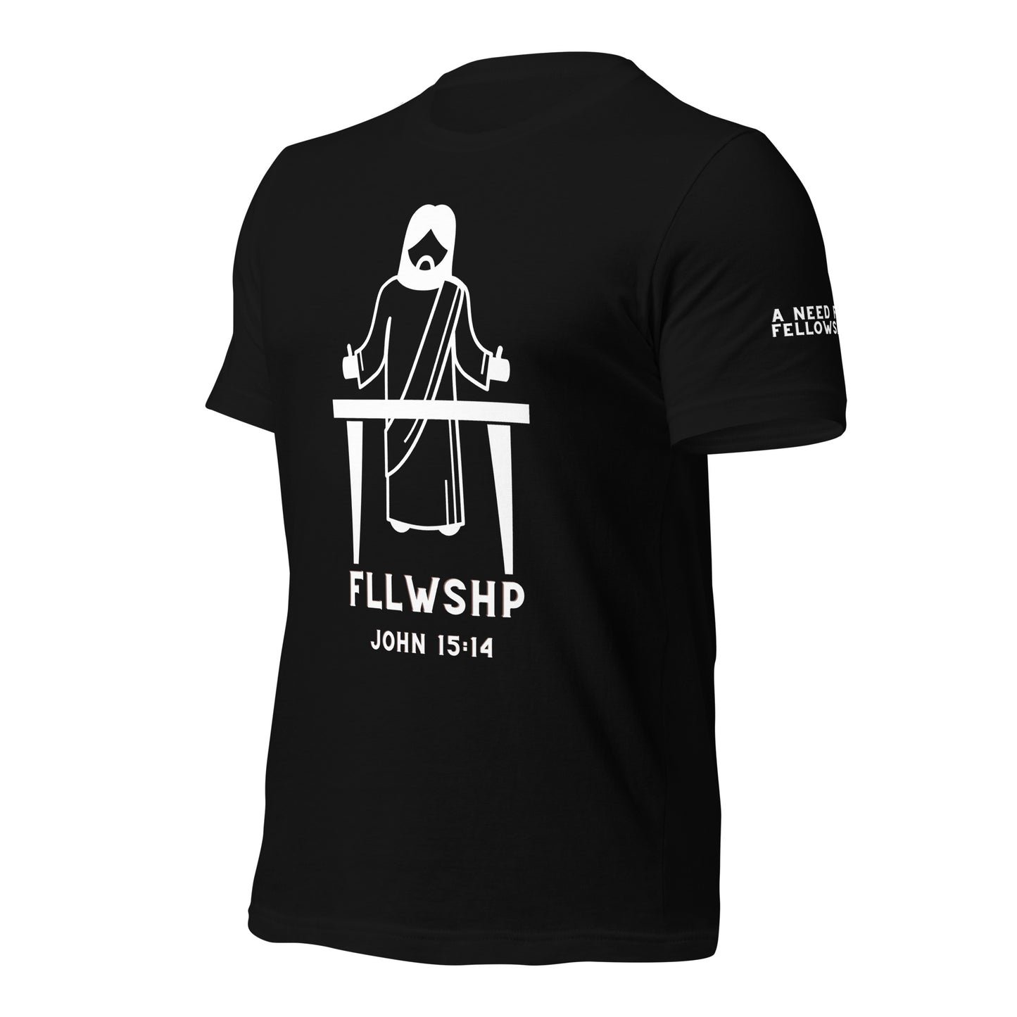 FLLWSHP w/Jesus T-shirt (white print)