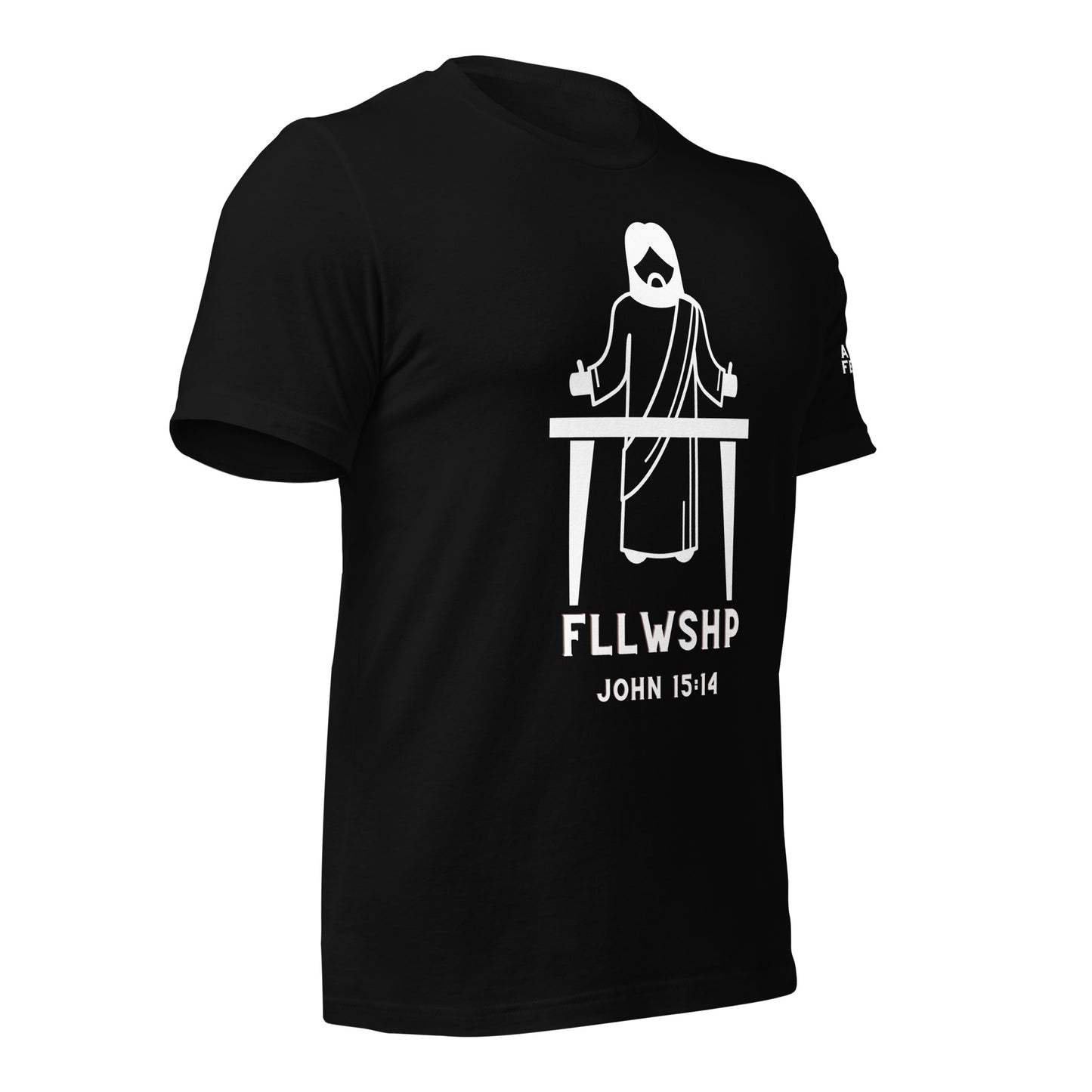 FLLWSHP w/Jesus T-shirt (white print)
