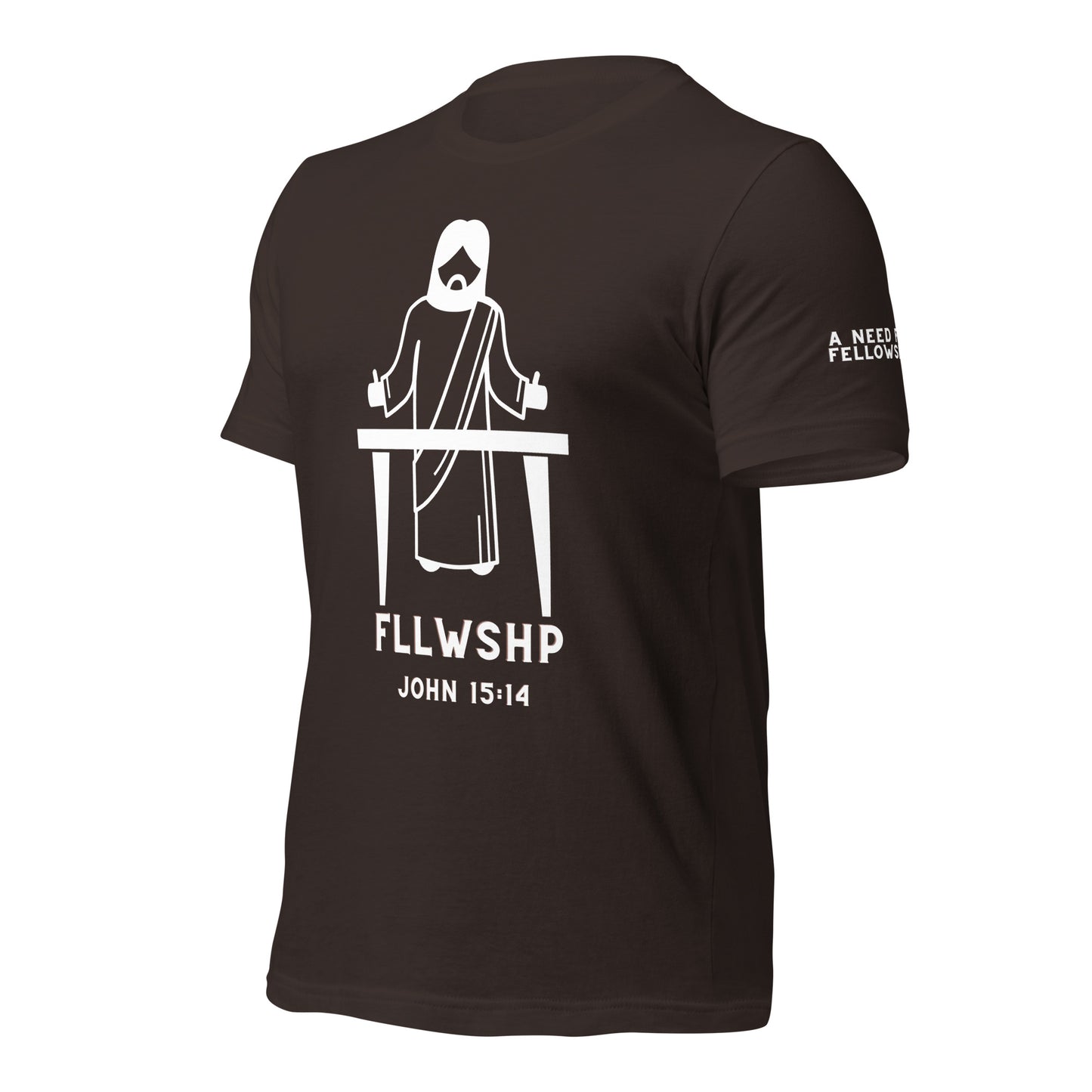 FLLWSHP w/Jesus T-shirt (white print)