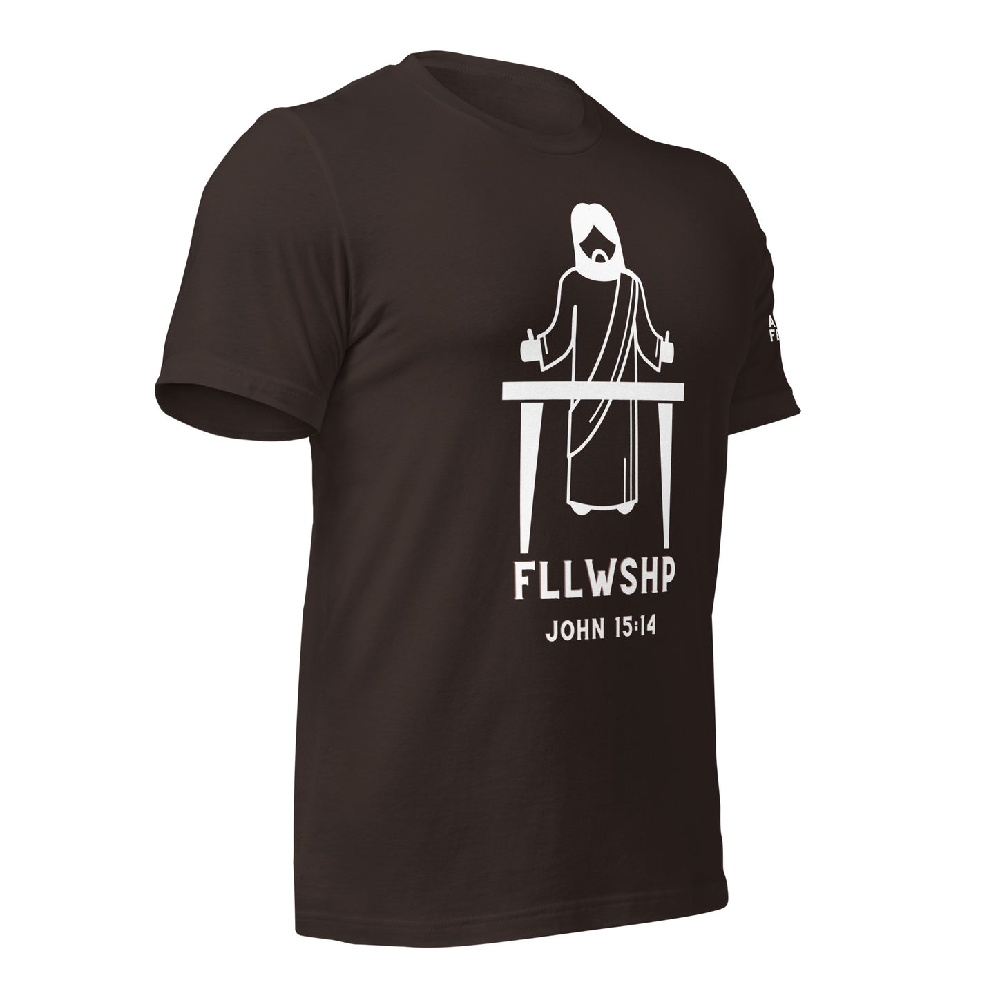 FLLWSHP w/Jesus T-shirt (white print)