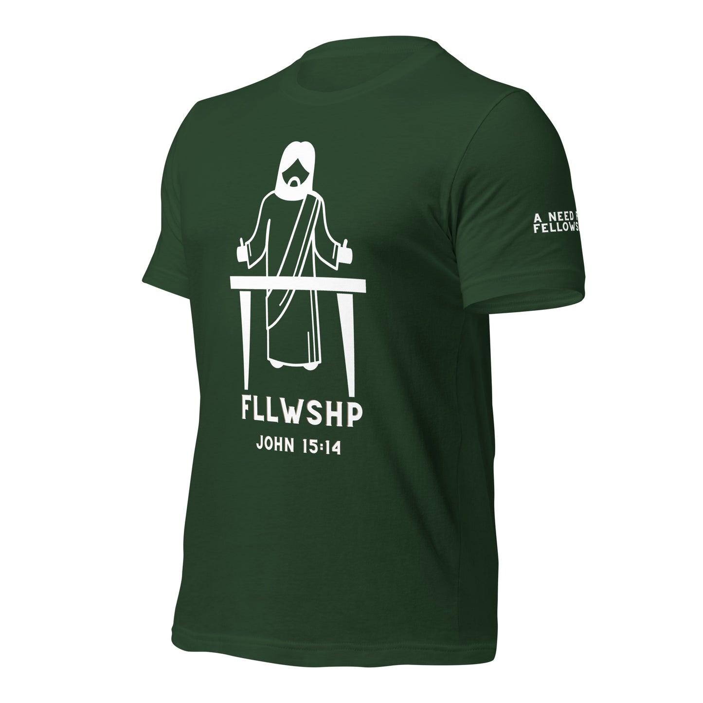 FLLWSHP w/Jesus T-shirt (white print)