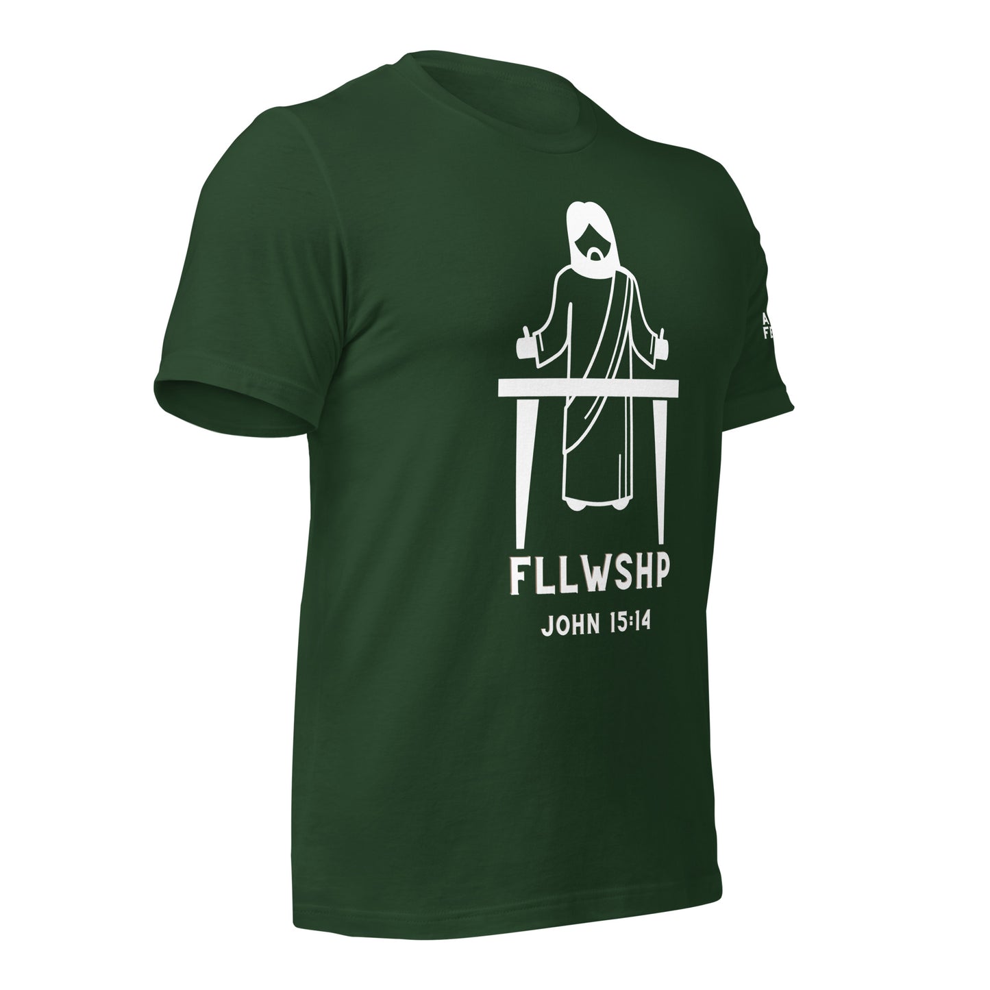 FLLWSHP w/Jesus T-shirt (white print)