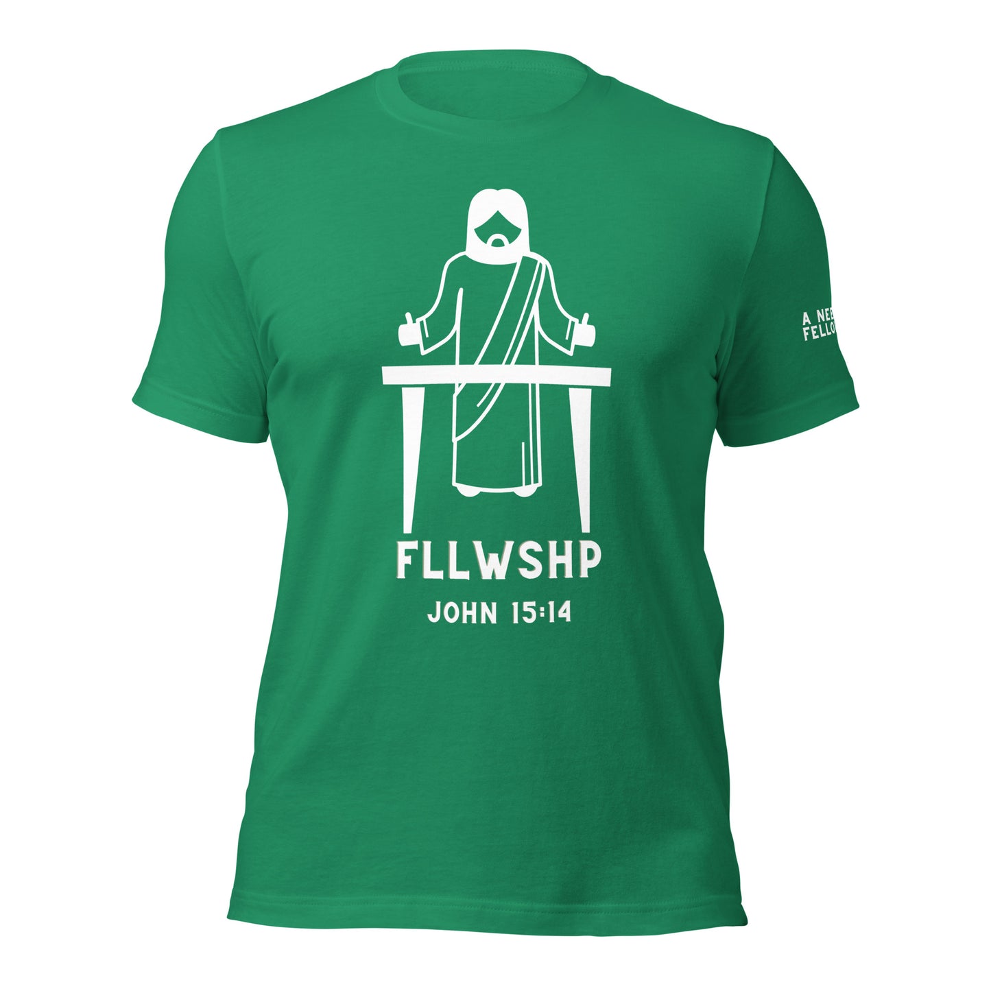 FLLWSHP w/Jesus T-shirt (white print)