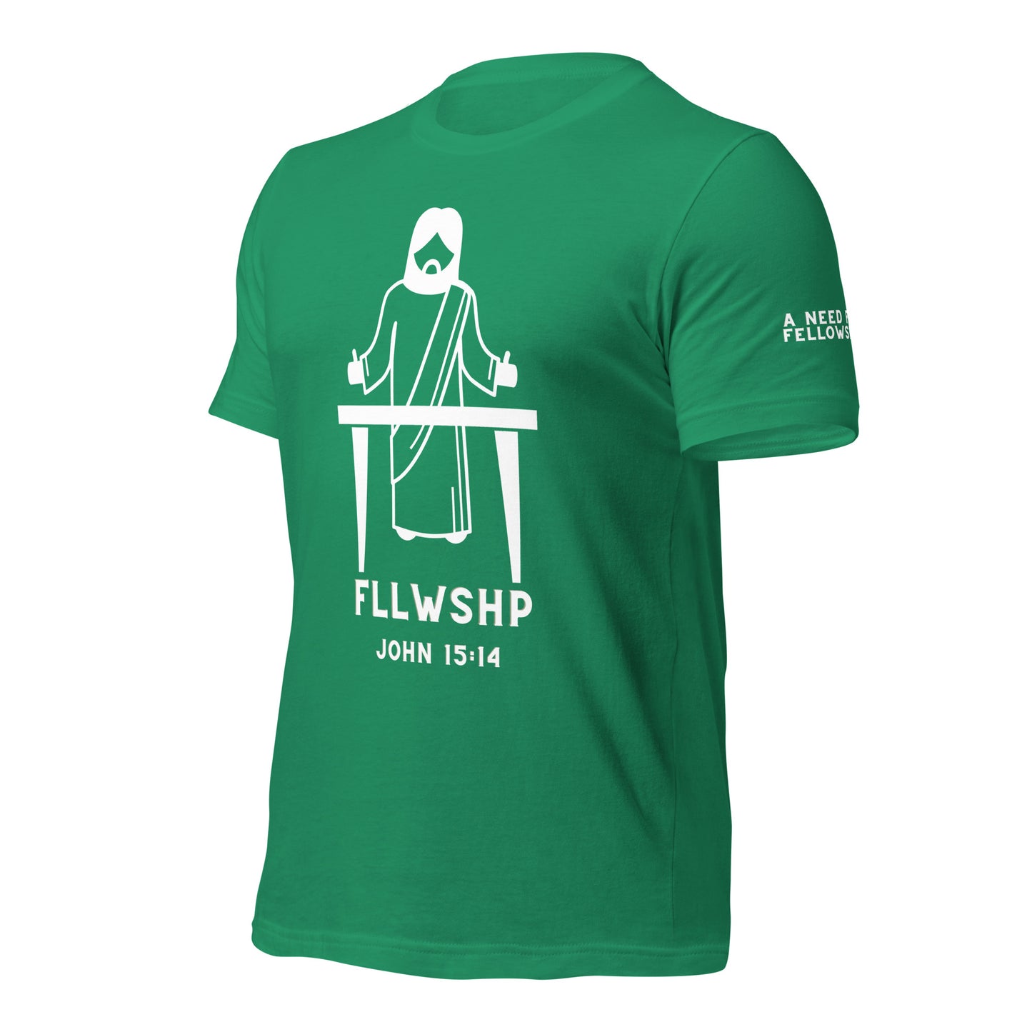 FLLWSHP w/Jesus T-shirt (white print)
