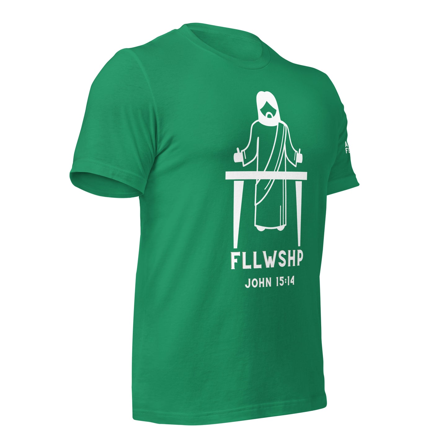 FLLWSHP w/Jesus T-shirt (white print)