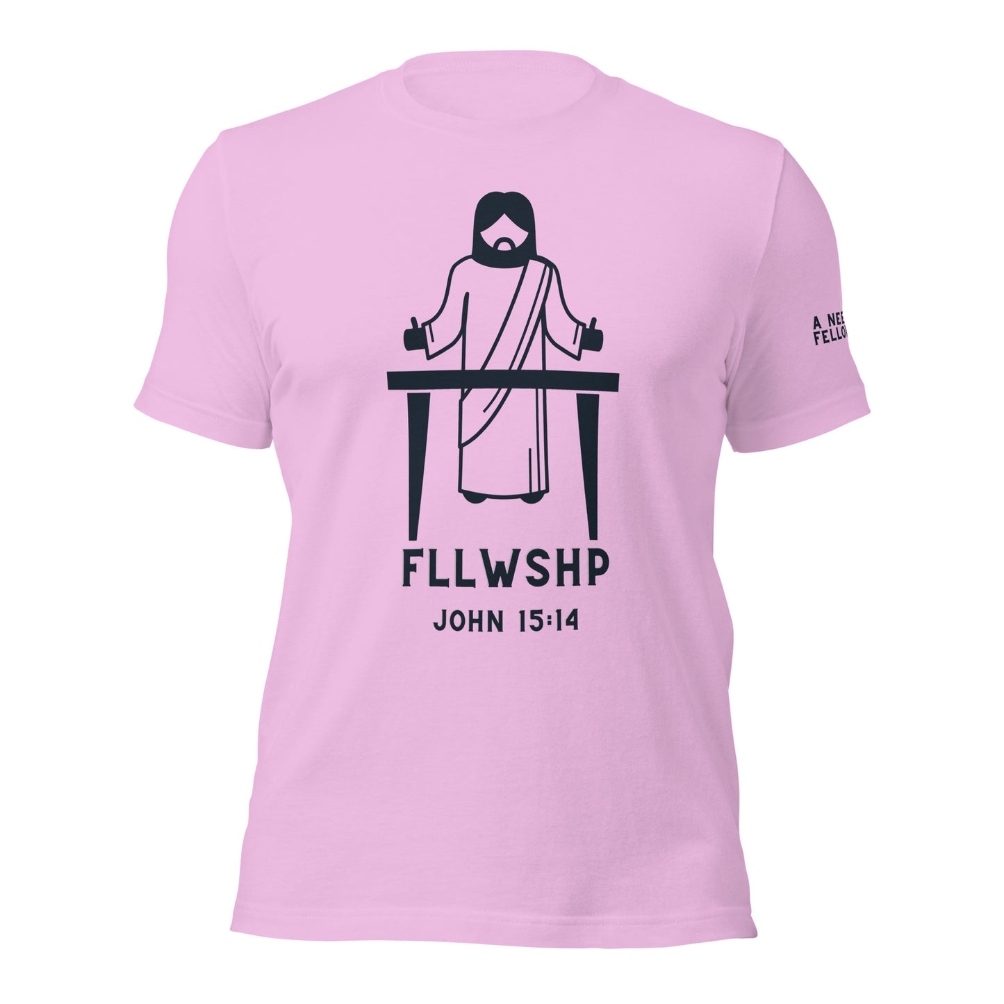 FLLWSHP w/Jesus T-shirt (black print)