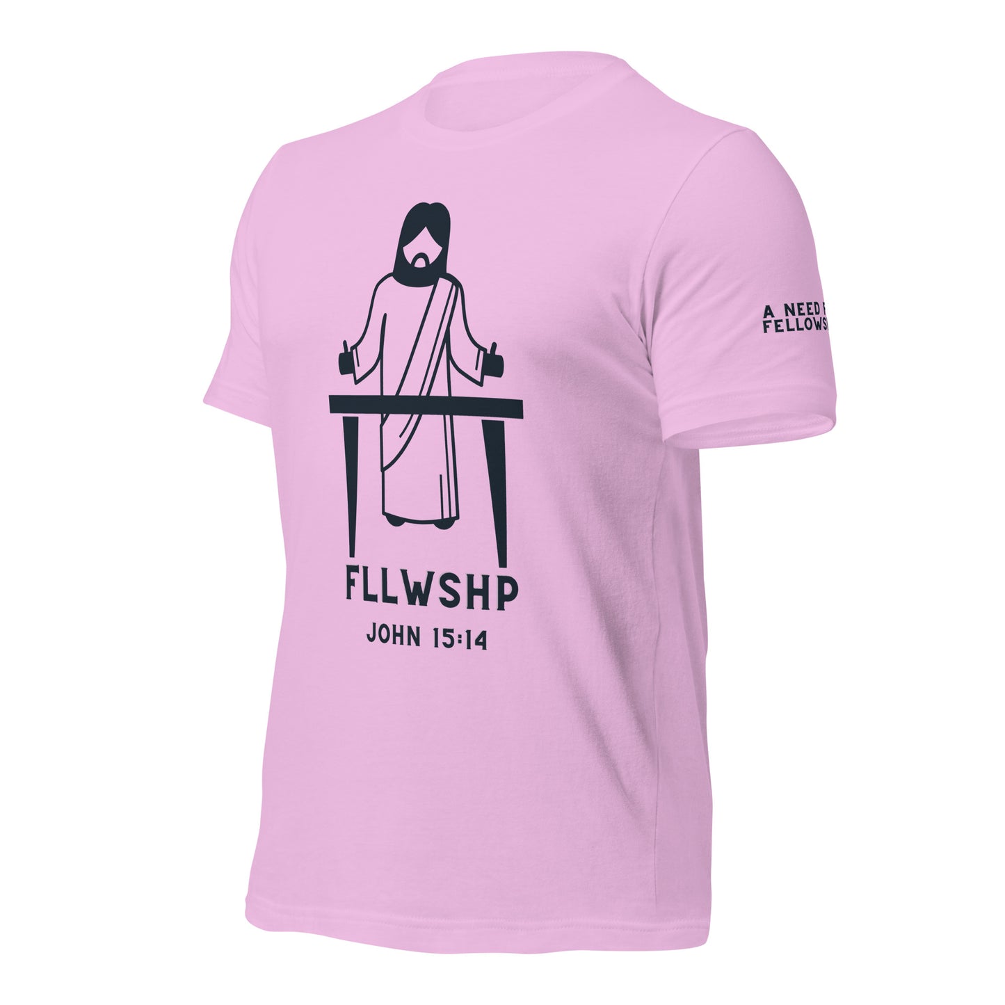 FLLWSHP w/Jesus T-shirt (black print)
