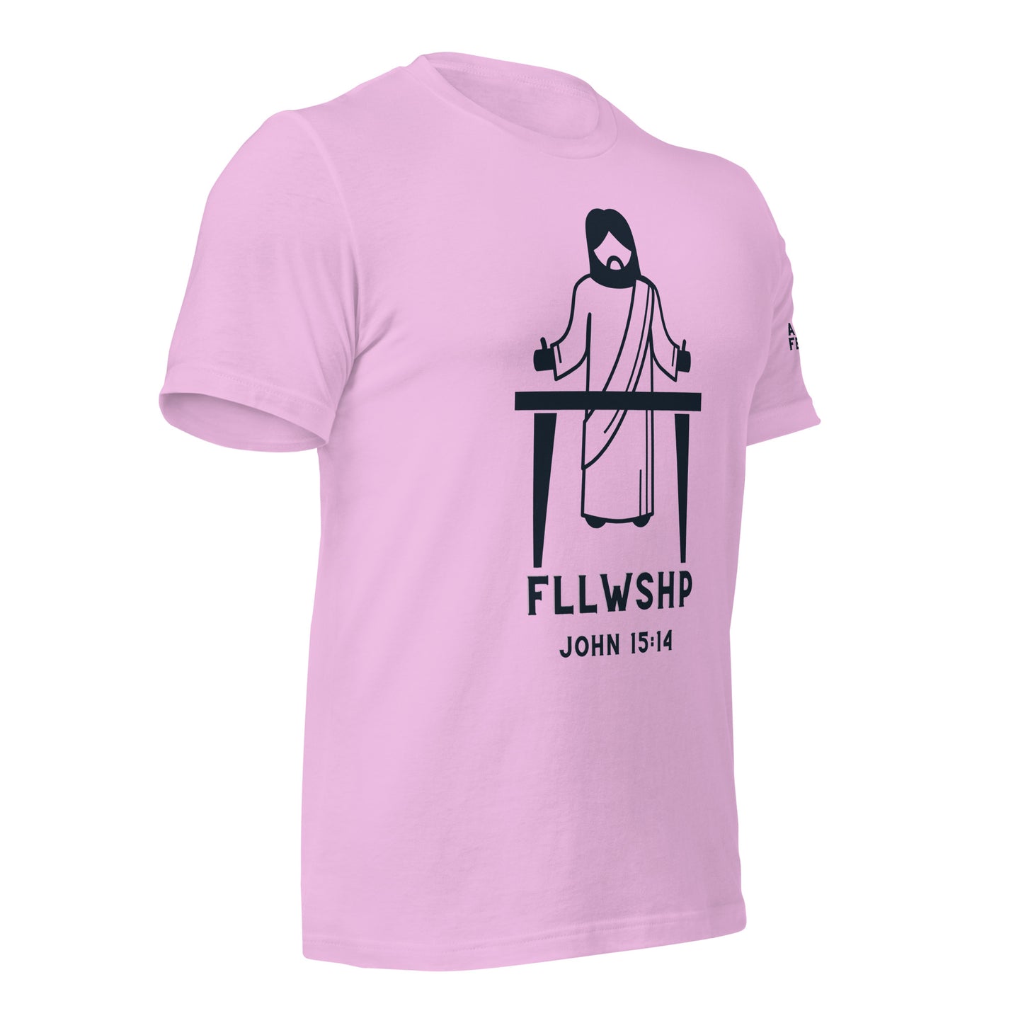 FLLWSHP w/Jesus T-shirt (black print)