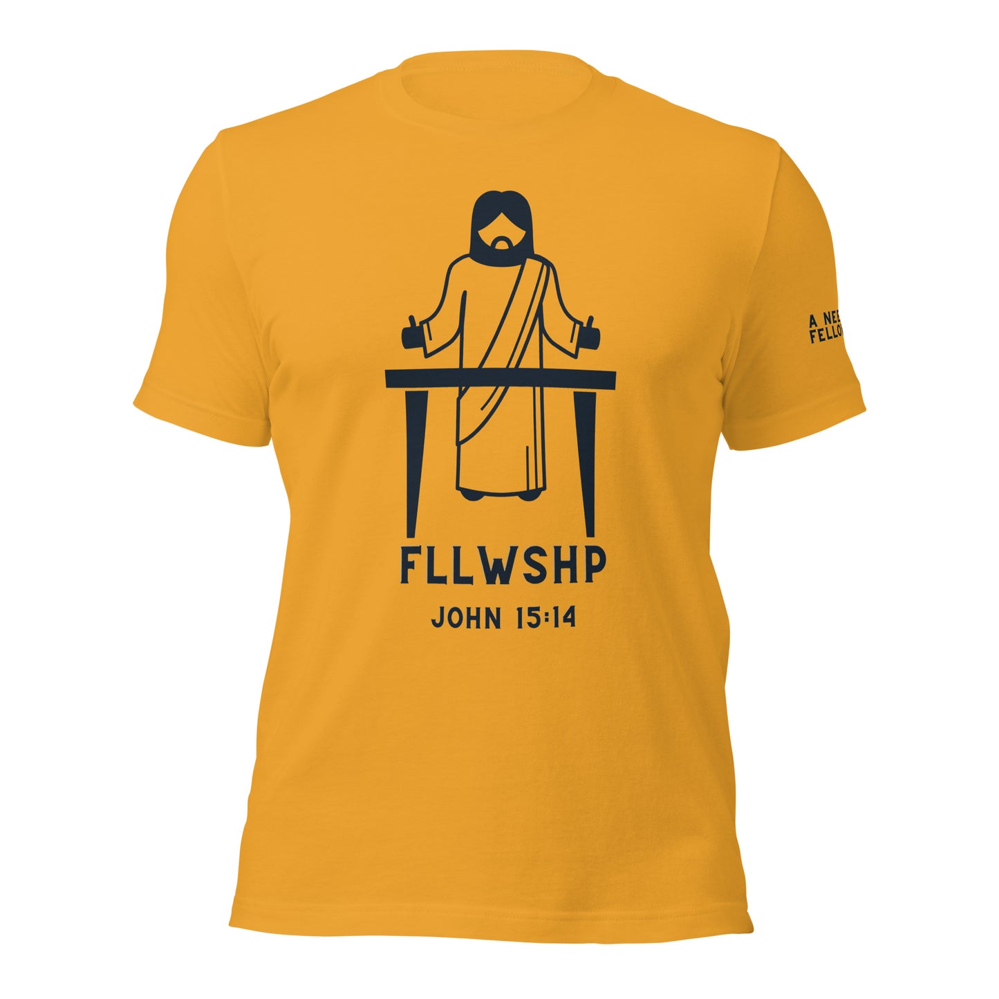 FLLWSHP w/Jesus T-shirt (black print)